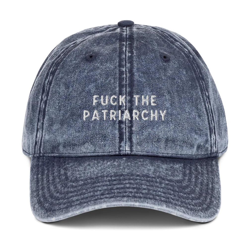 Fuck the Patriarchy Feminist Embroidered Vintage Cap - Image 4
