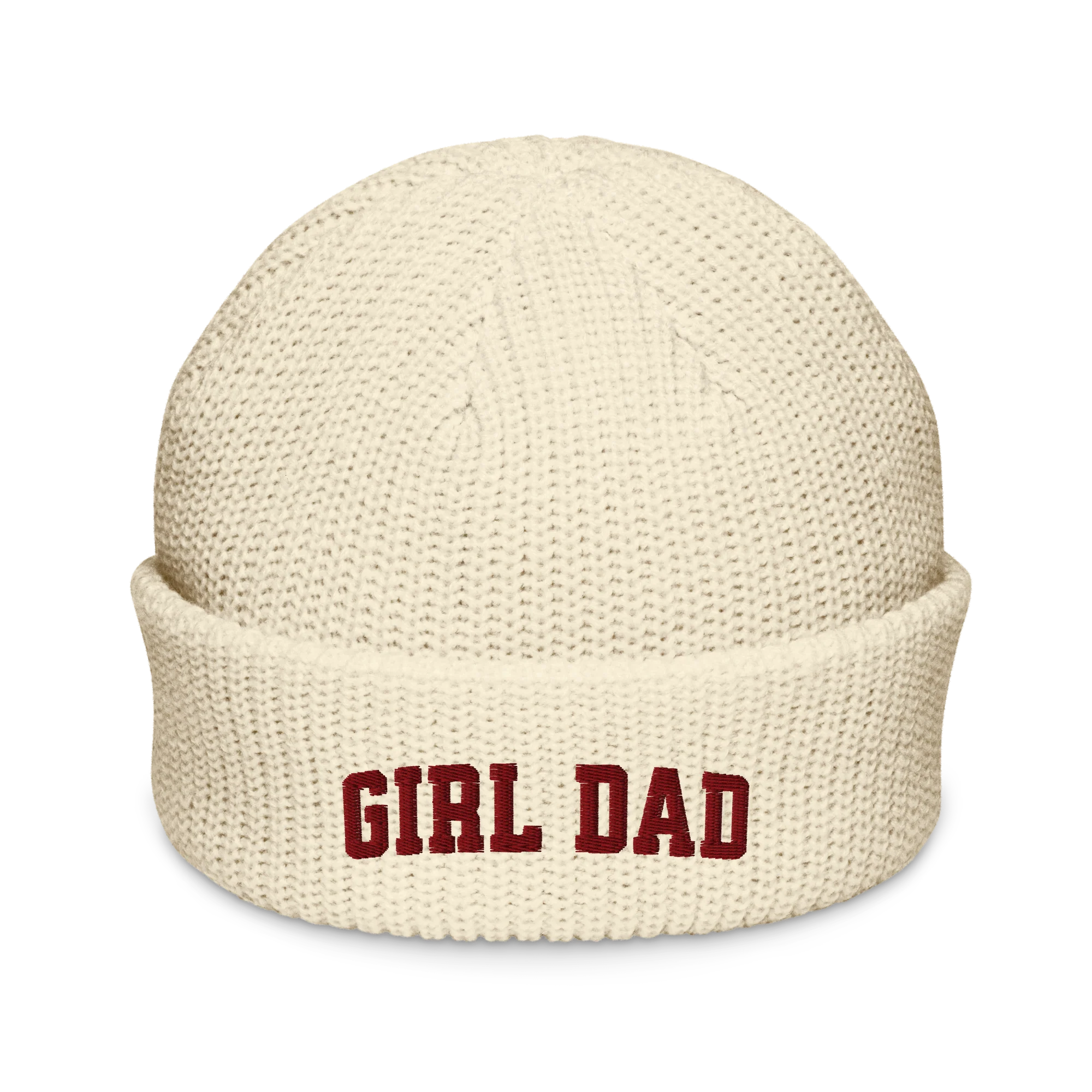 Girl Dad Embroidered Cable Beanie