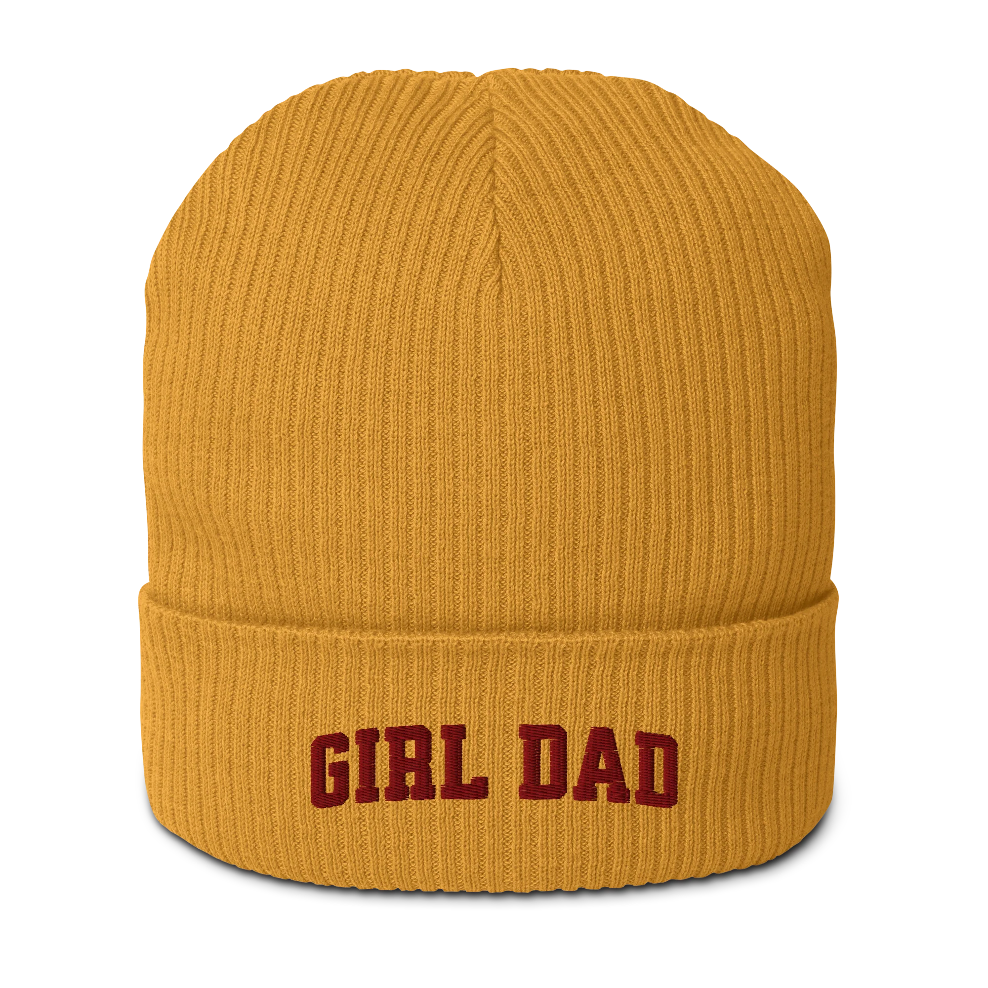 Girl Dad Embroidered Organic Ribbed Beanie - Image 3