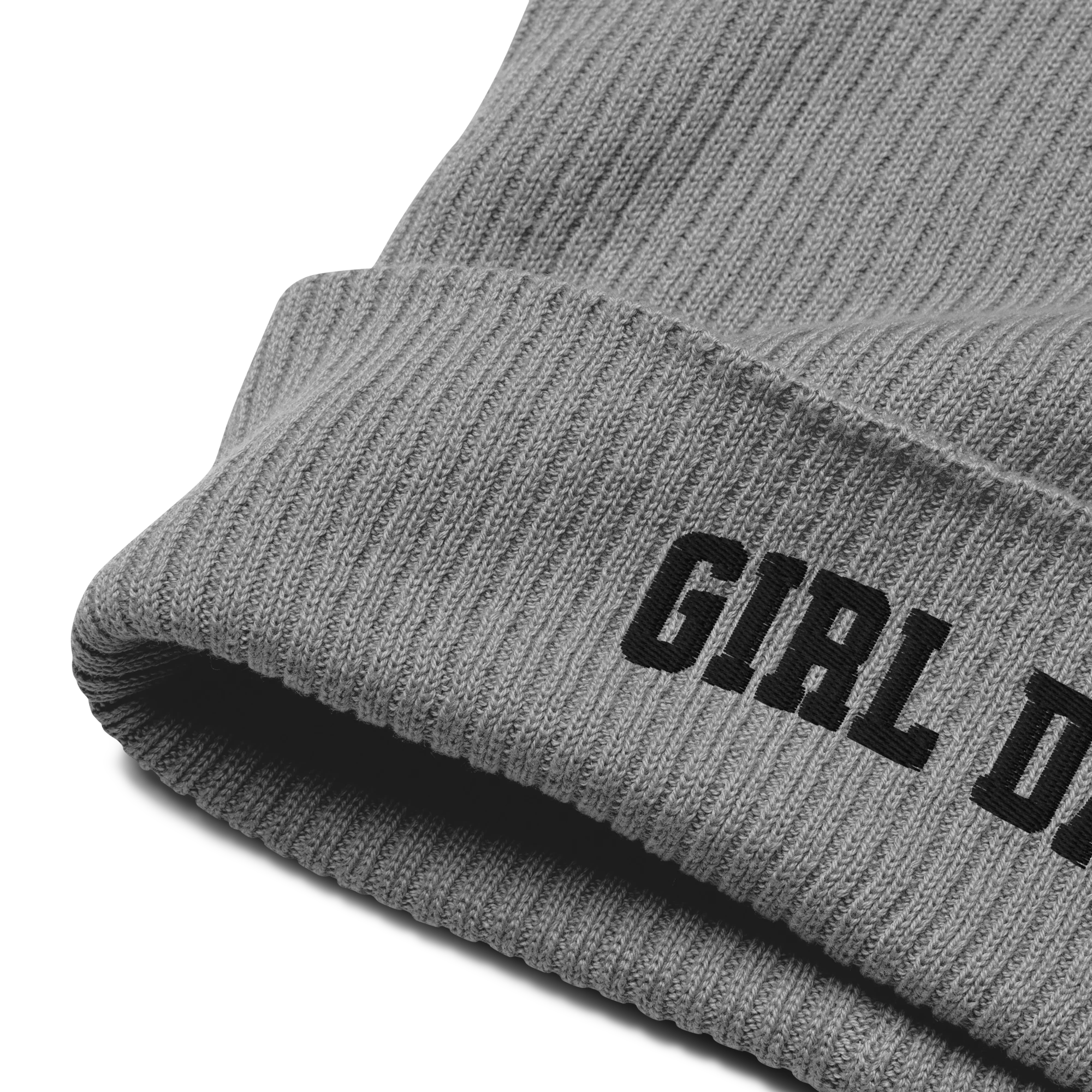 Girl Dad Embroidered Organic Ribbed Beanie - Image 5