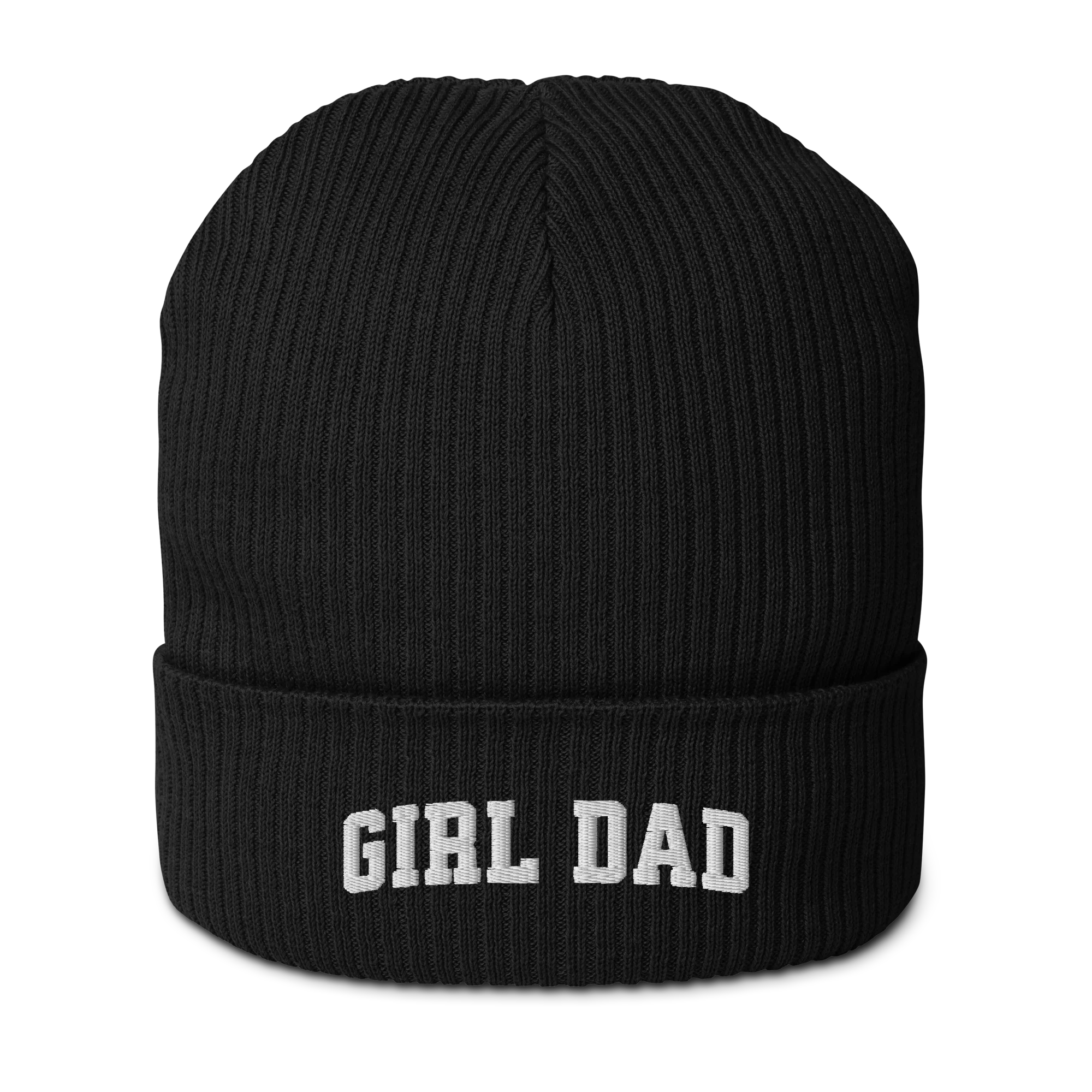 Girl Dad Embroidered Organic Ribbed Beanie - Image 6