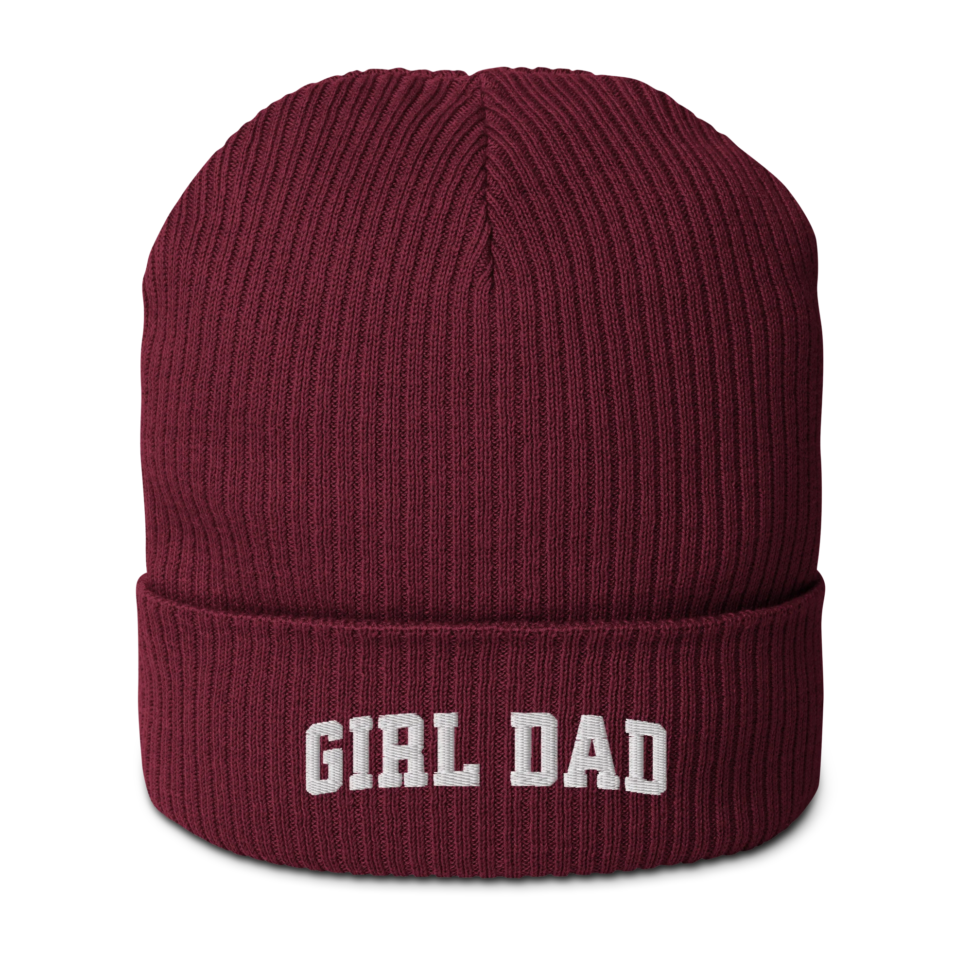 Girl Dad Embroidered Organic Ribbed Beanie - Image 7
