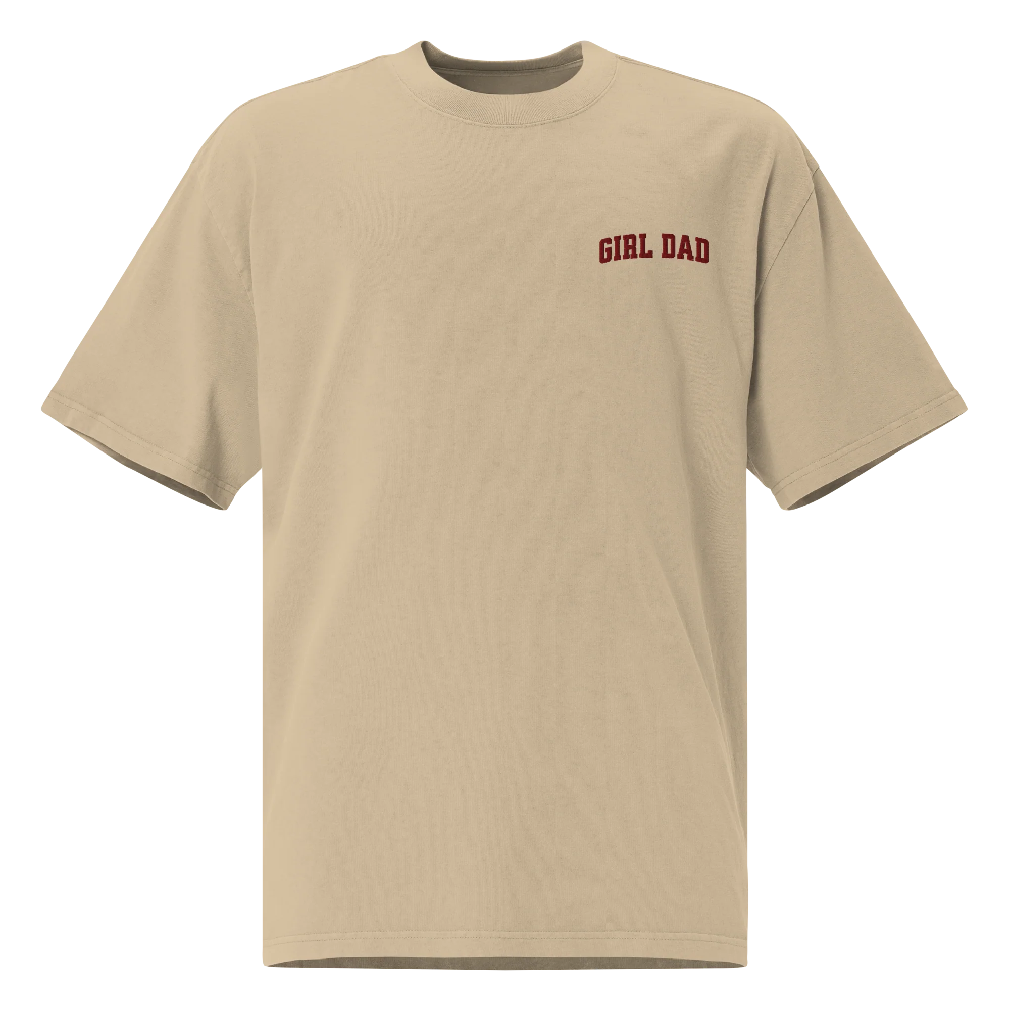 Girl Dad Embroidered Oversized Faded T-Shirt - Image 4