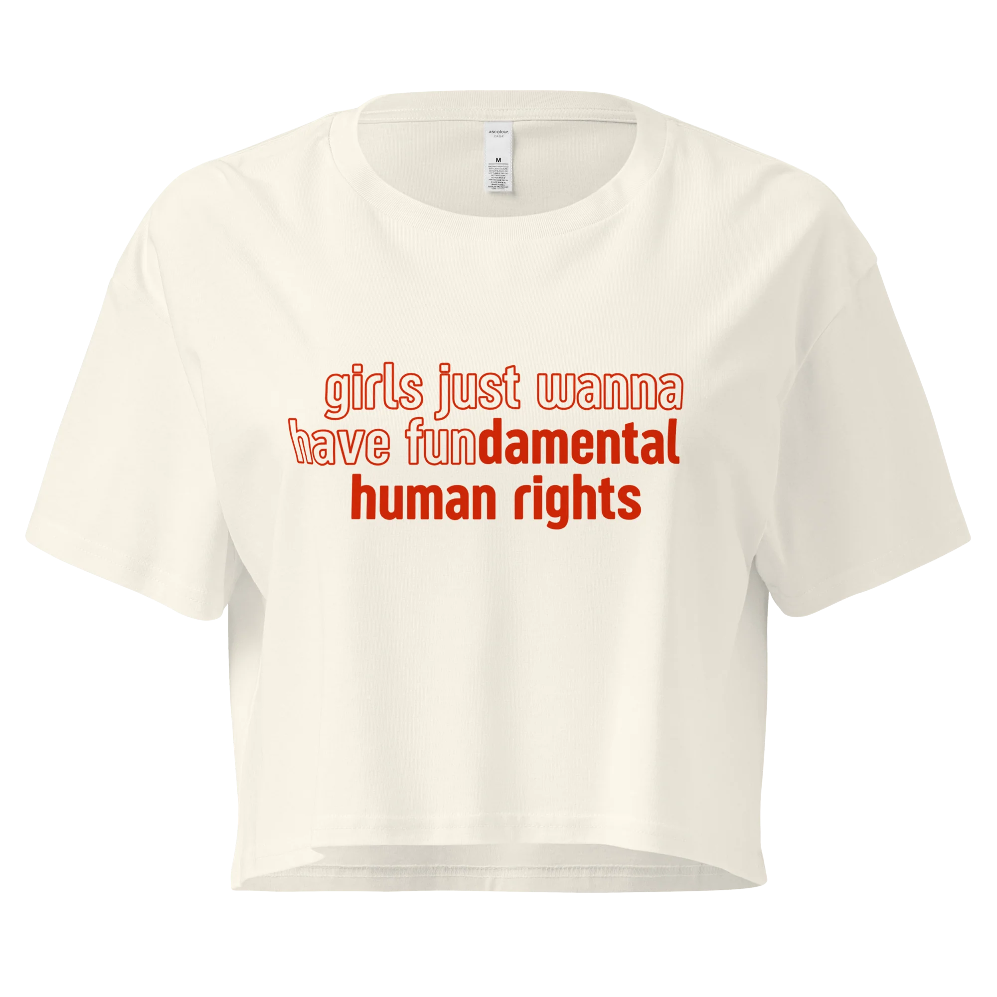 Girls Fundamental Human Rights Crop Tee