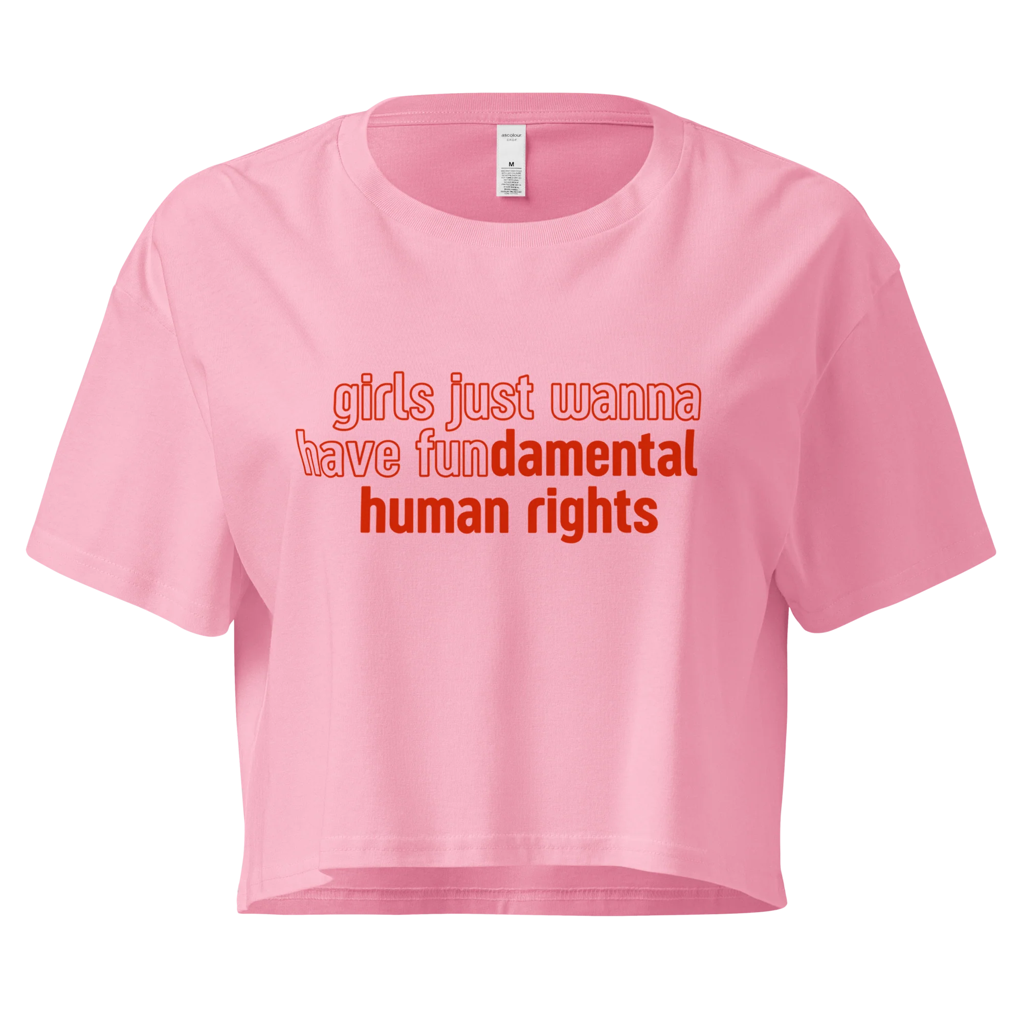 Girls Fundamental Human Rights Crop Tee - Image 3