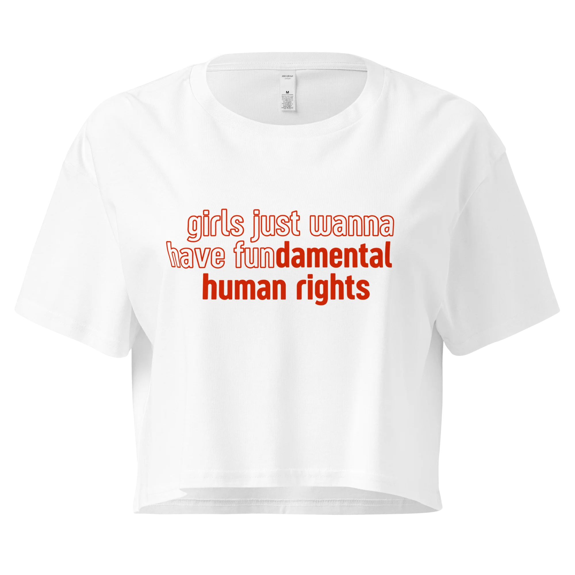 Girls Fundamental Human Rights Crop Tee - Image 4
