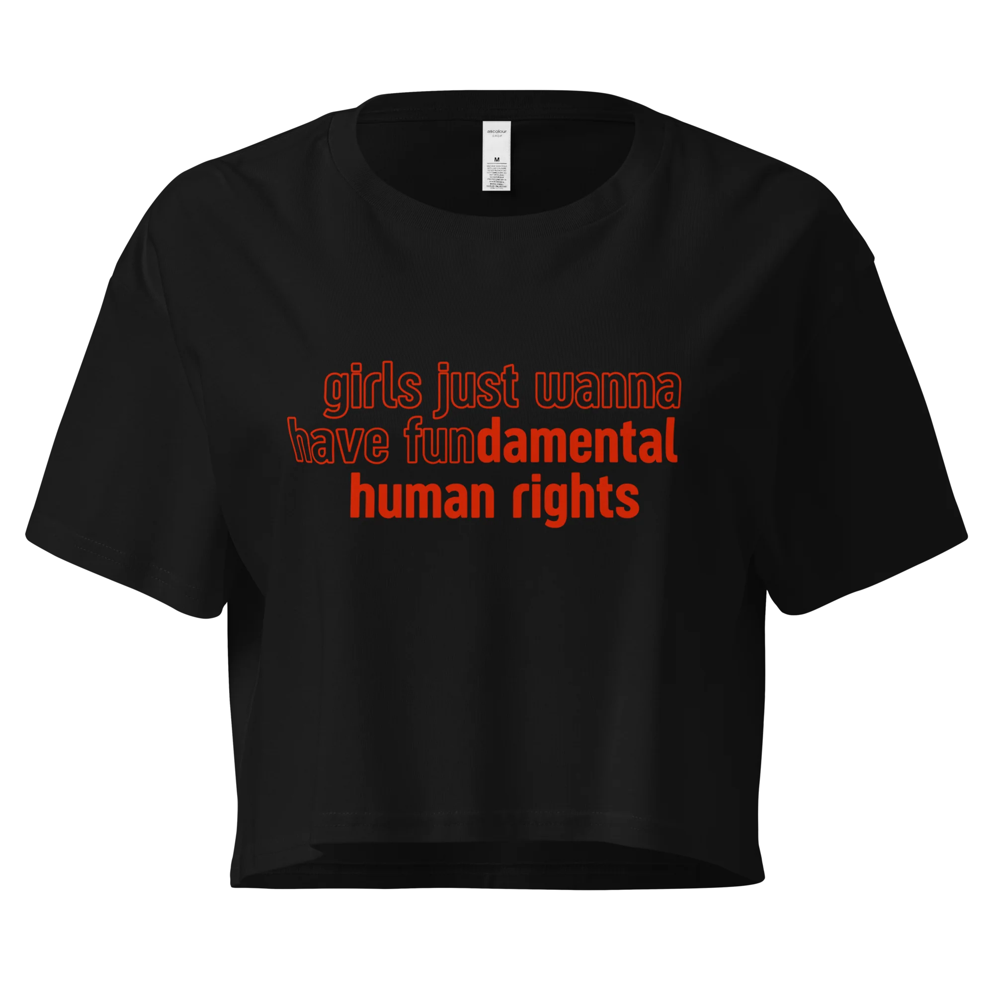 Girls Fundamental Human Rights Crop Tee - Image 6