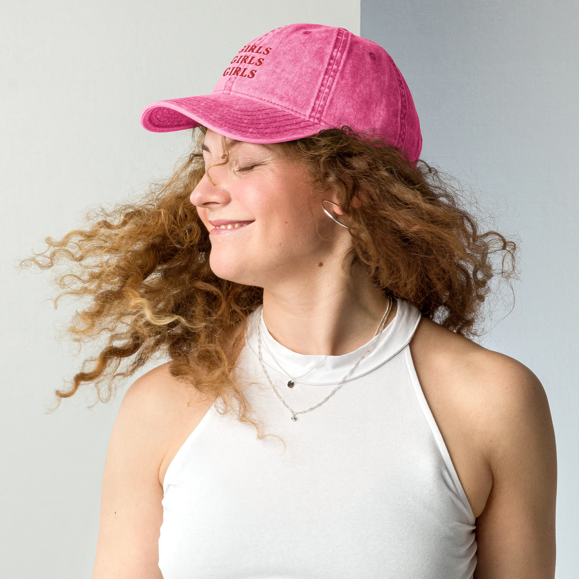 Girls Girls Girls Embroidered Vintage Cap - Image 2
