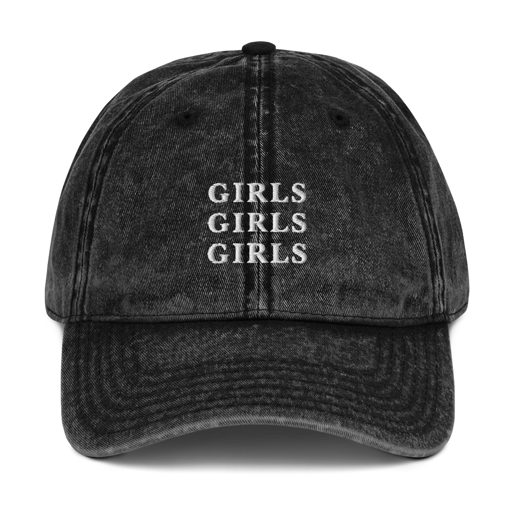Girls Girls Girls Embroidered Vintage Cap - Image 4
