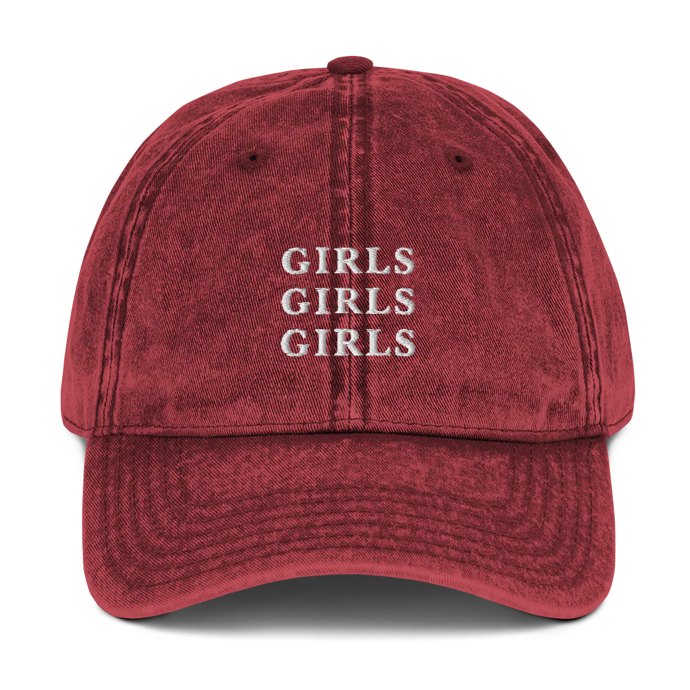 Girls Girls Girls Embroidered Vintage Cap - Image 5