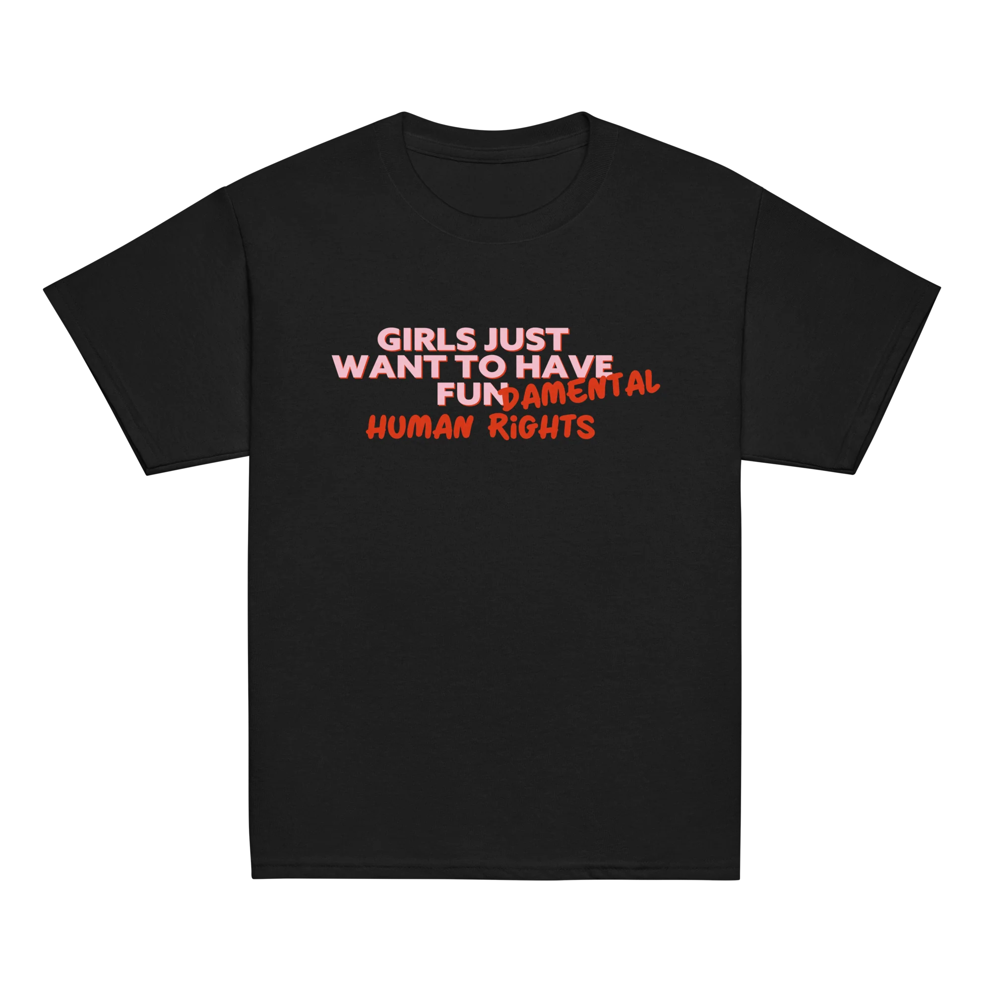 Girls Just Wanna Have Fundamental Human Rights Baby Tee - Image 6