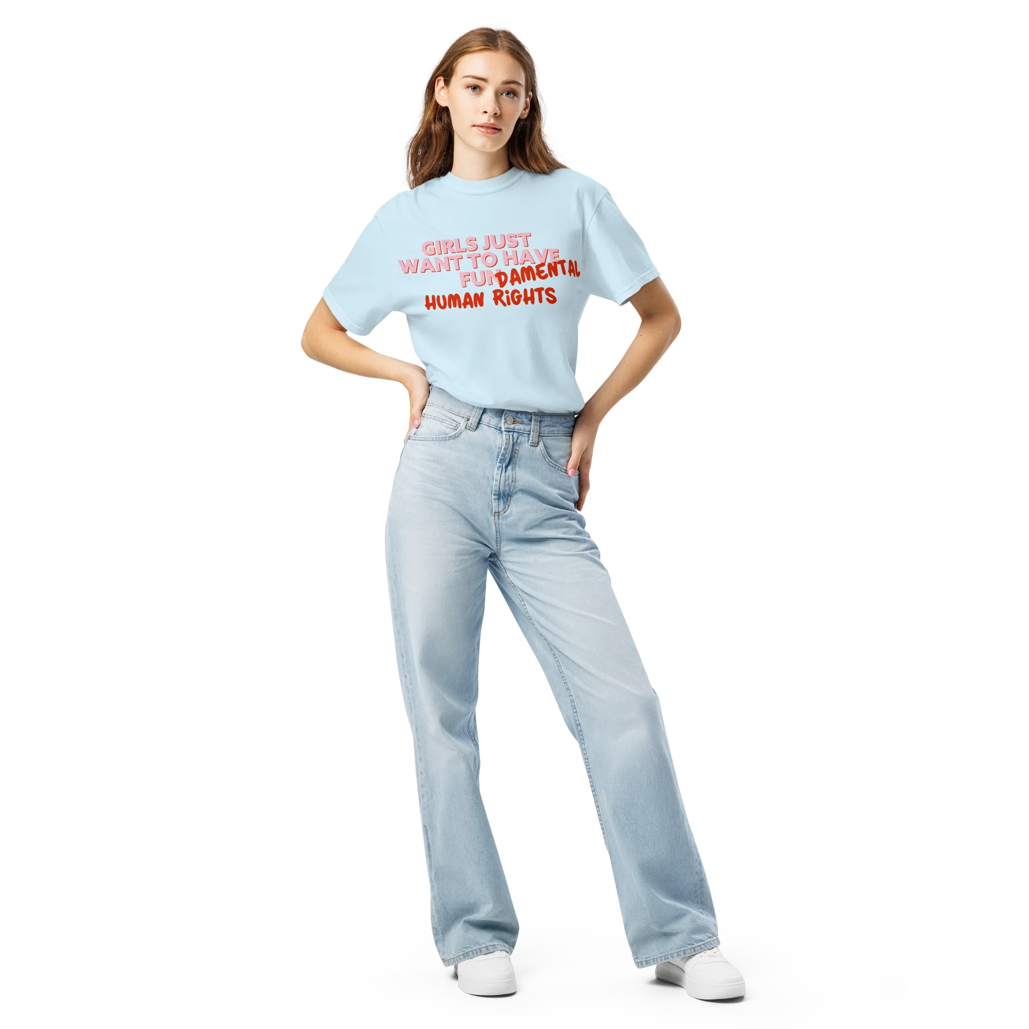 Girls Just Wanna Have Fundamental Human Rights Classic T-Shirt - Image 6