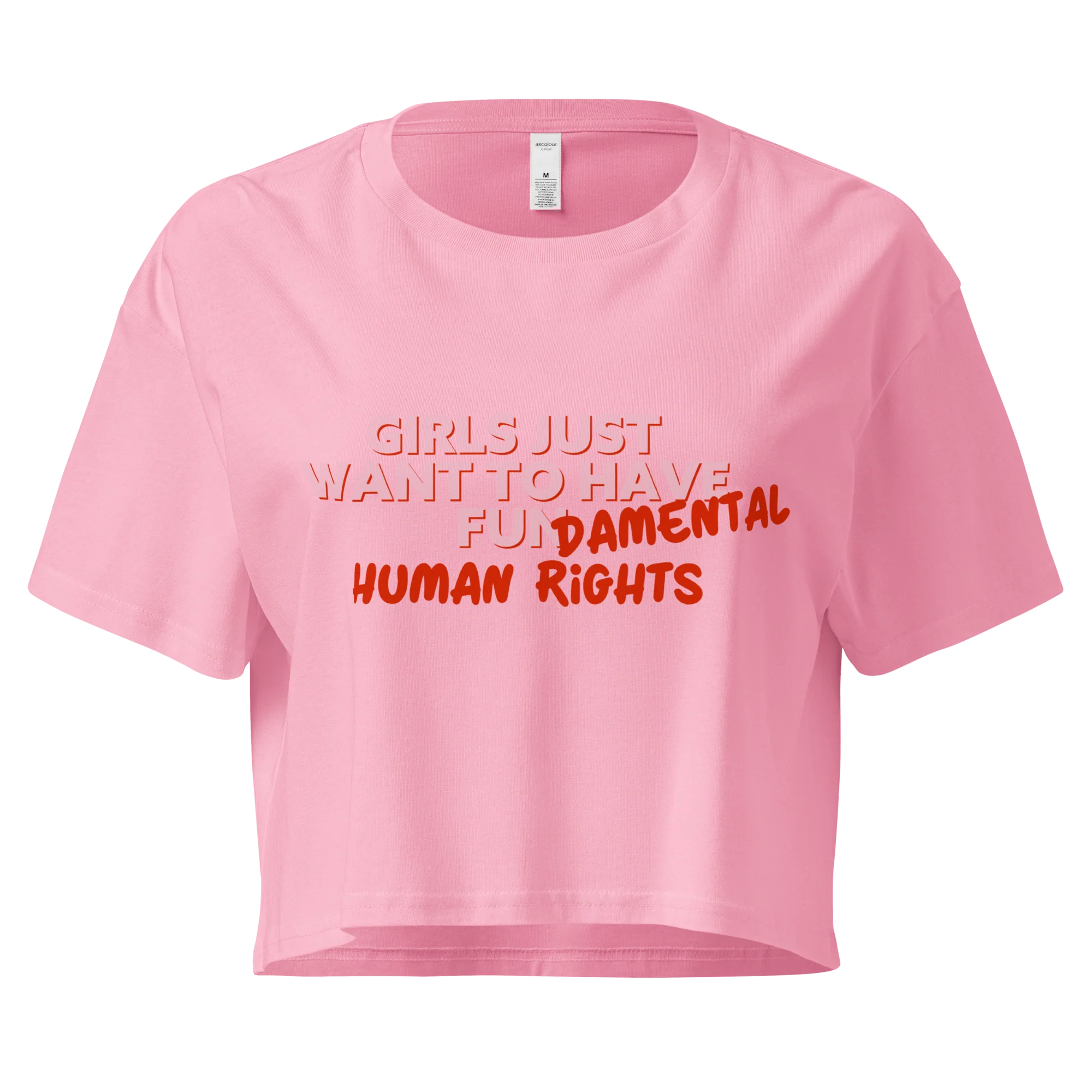 Girls Just Wanna Have Fundamental Human Rights Crop Tee - Image 3