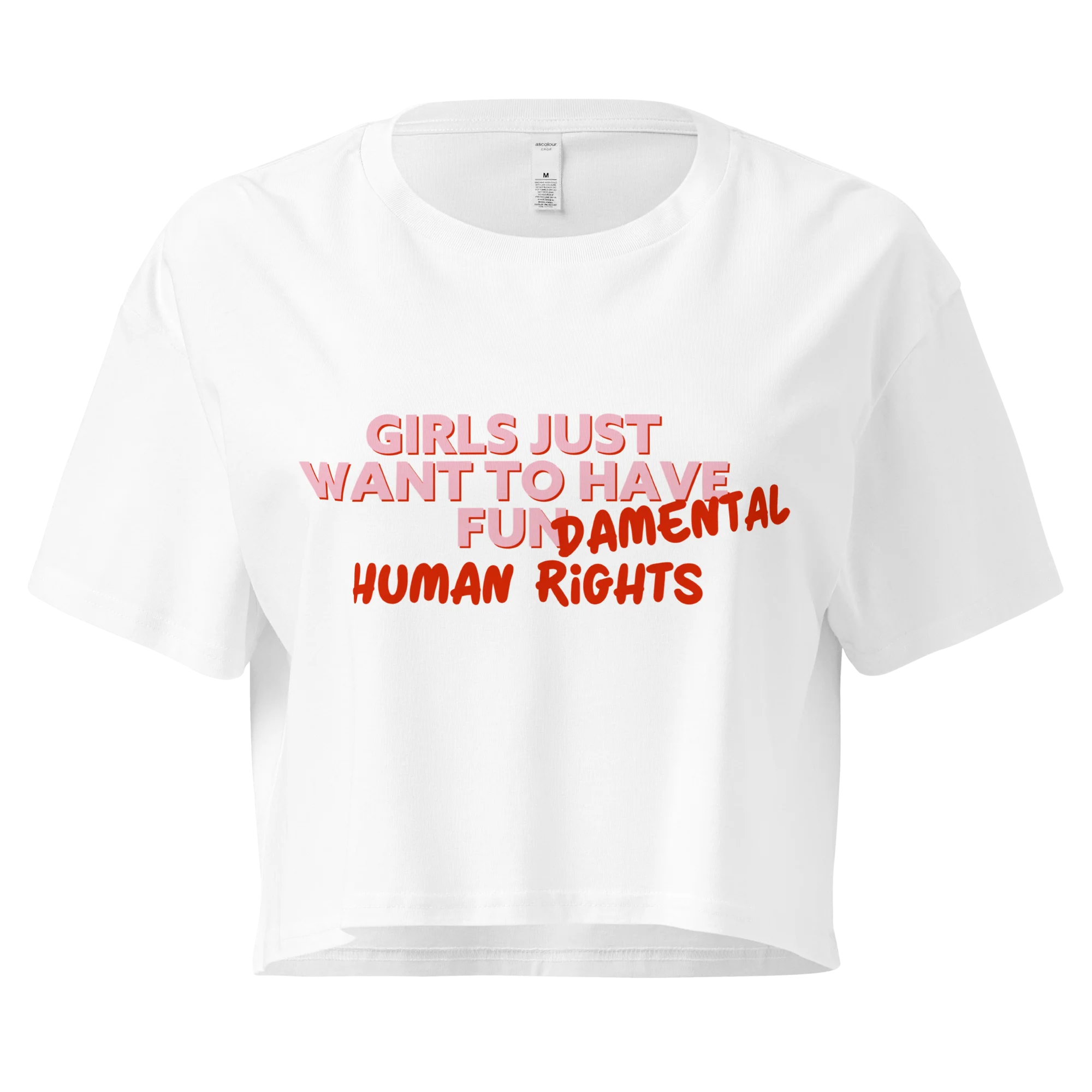 Girls Just Wanna Have Fundamental Human Rights Crop Tee - Image 4