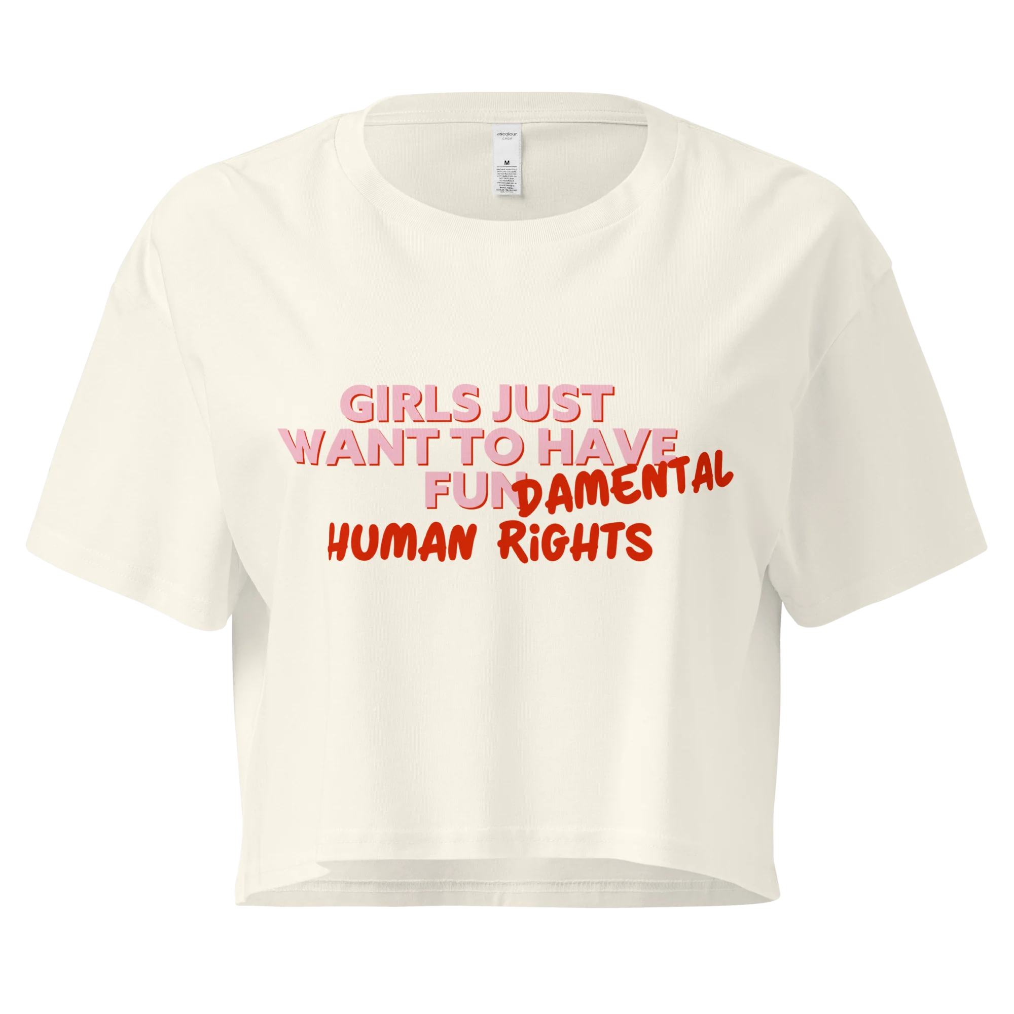 Girls Just Wanna Have Fundamental Human Rights Crop Tee - Image 7