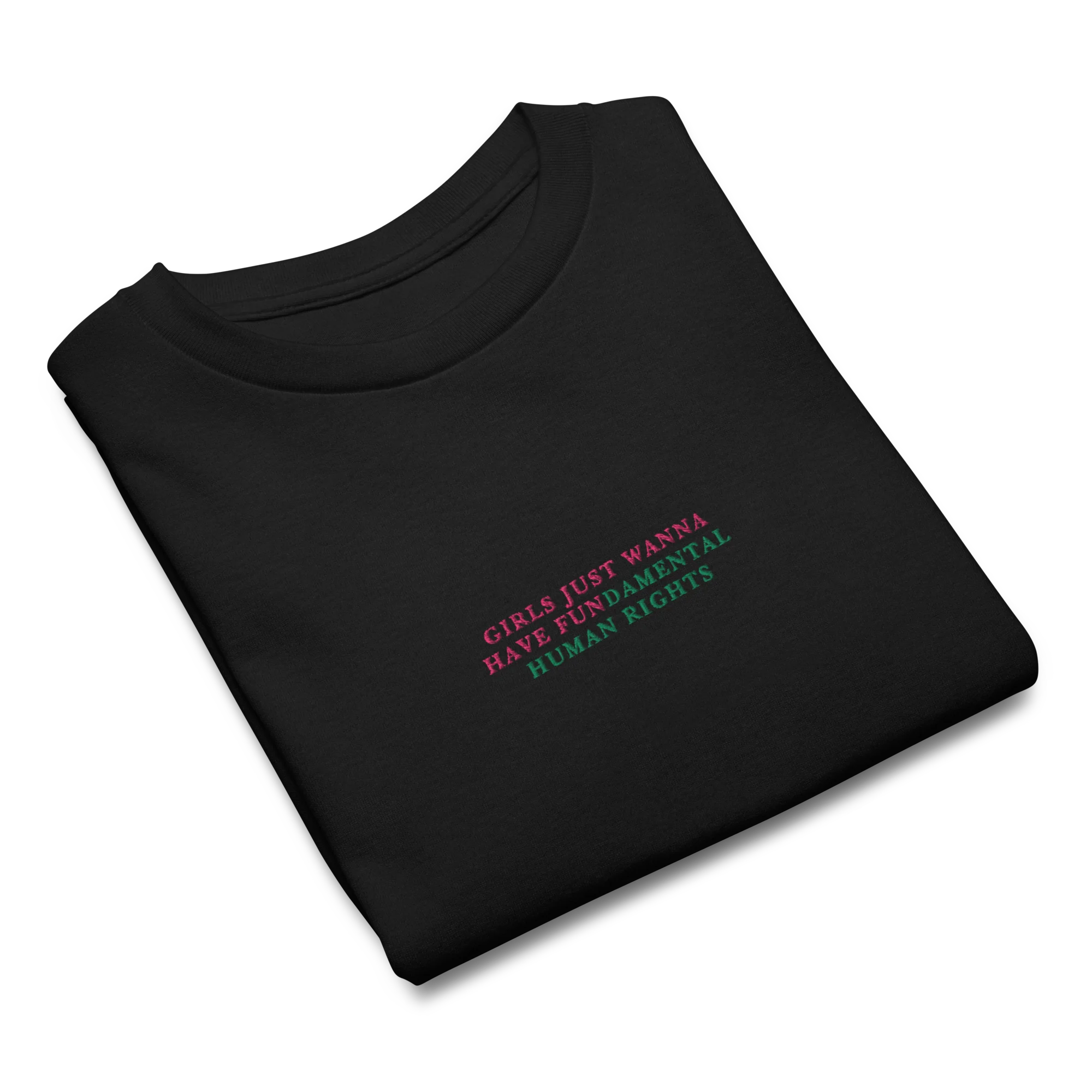 Girls Just Wanna Have Fundamental Human Rights Embroidered Baby Tee - Image 9