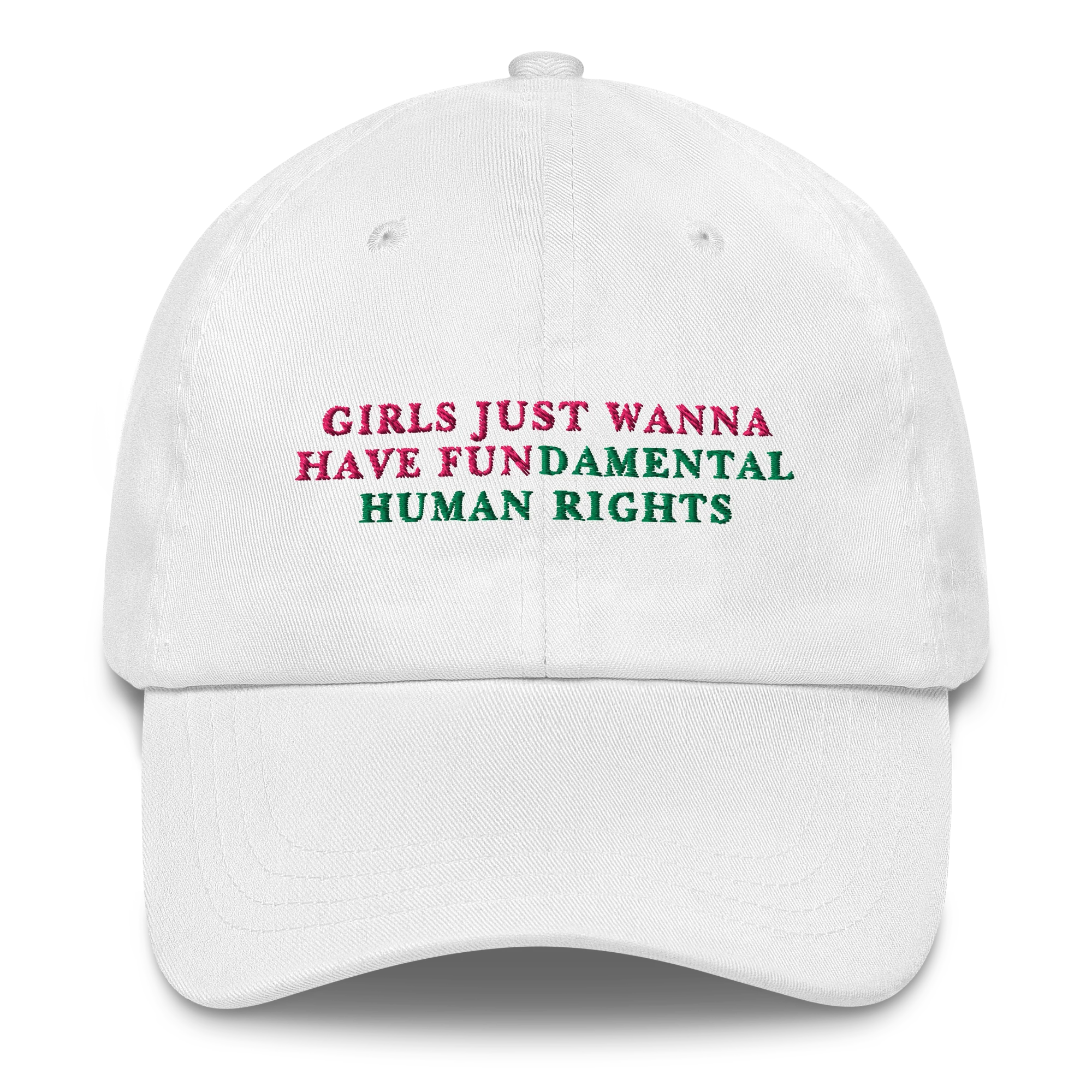 Girls Just Wanna Have Fundamental Human Rights Feminist Embroidered Cap - Image 4