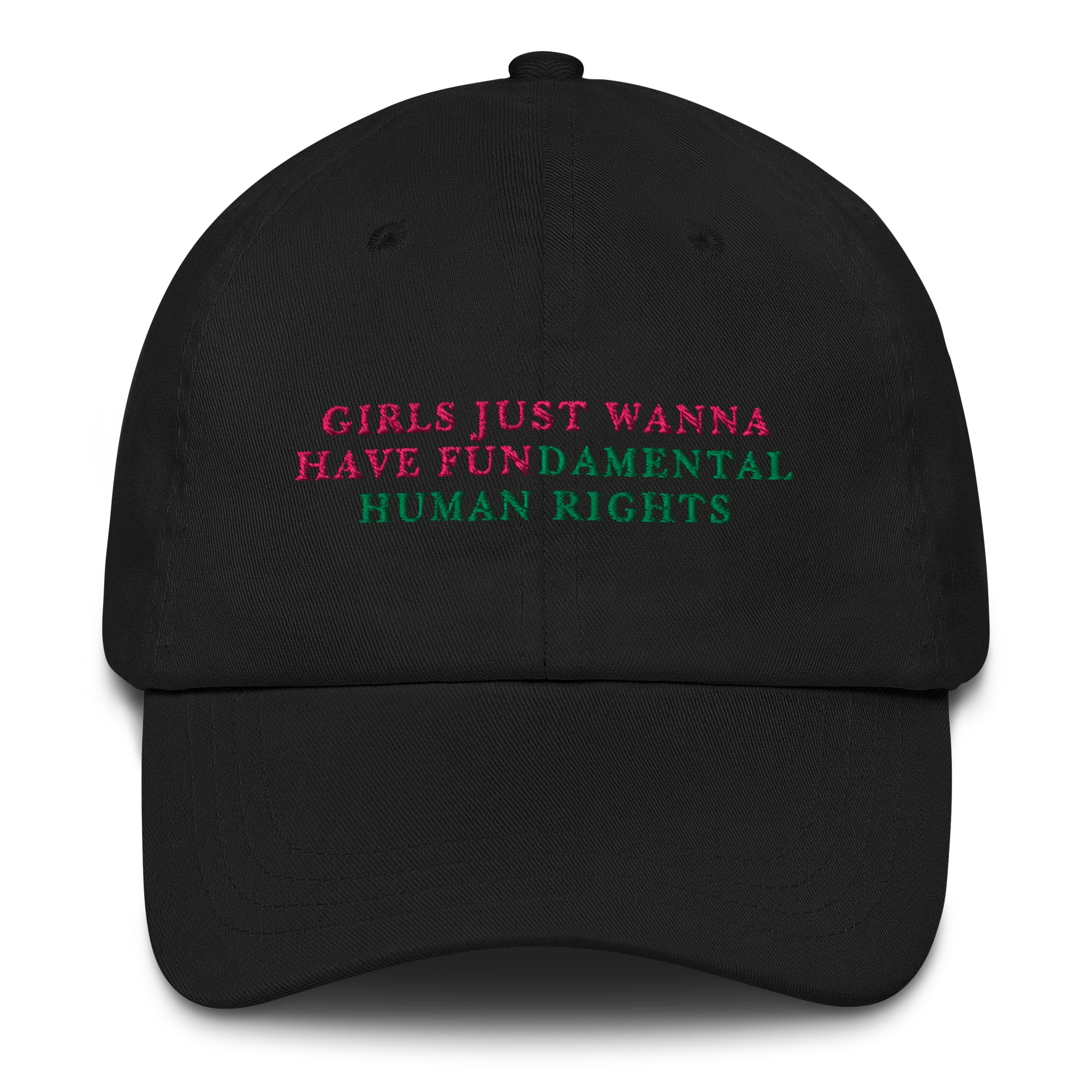 Girls Just Wanna Have Fundamental Human Rights Feminist Embroidered Cap - Image 8