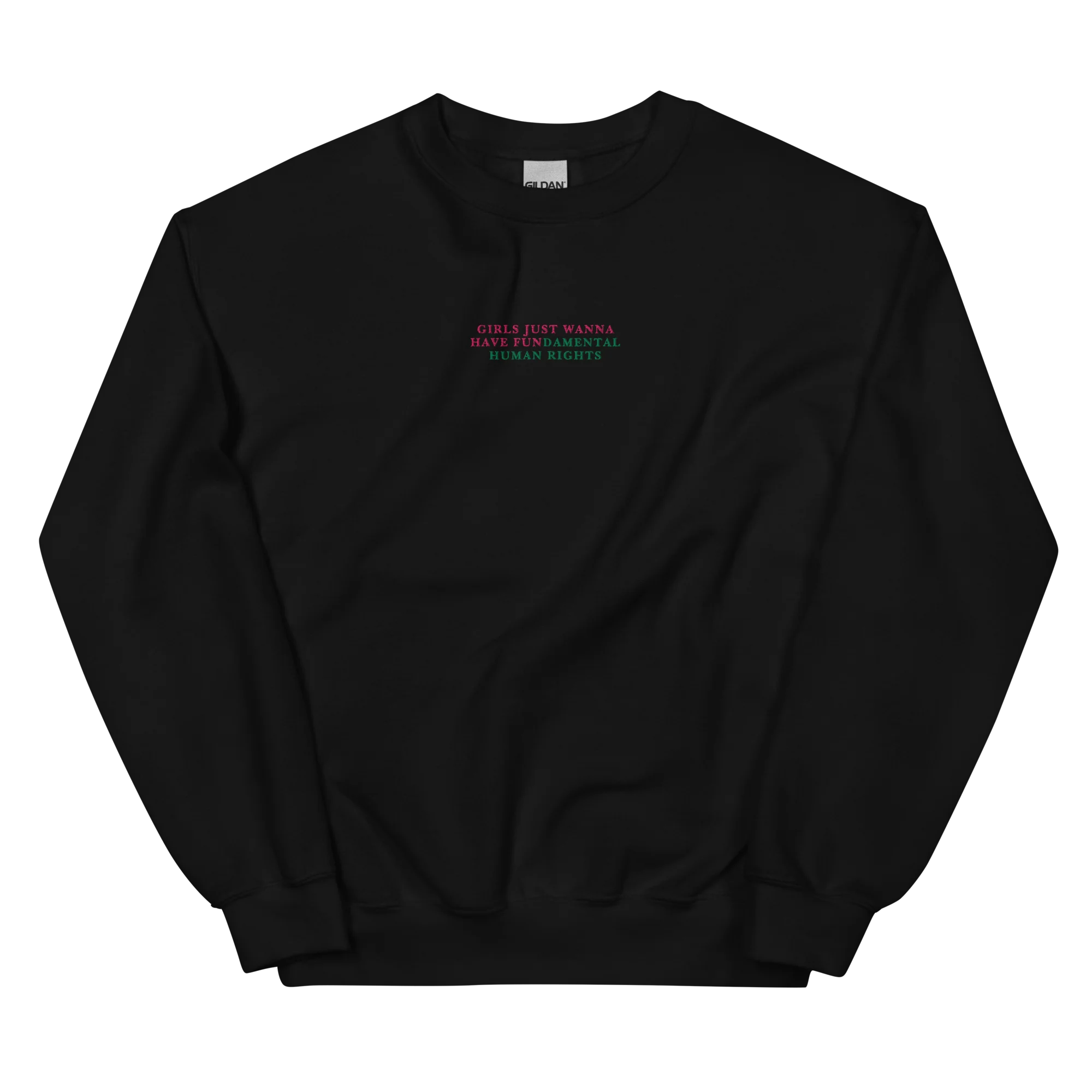 Girls Just Wanna Have Fundamental Human Rights Feminist Embroidered Sweatshirt - Image 5