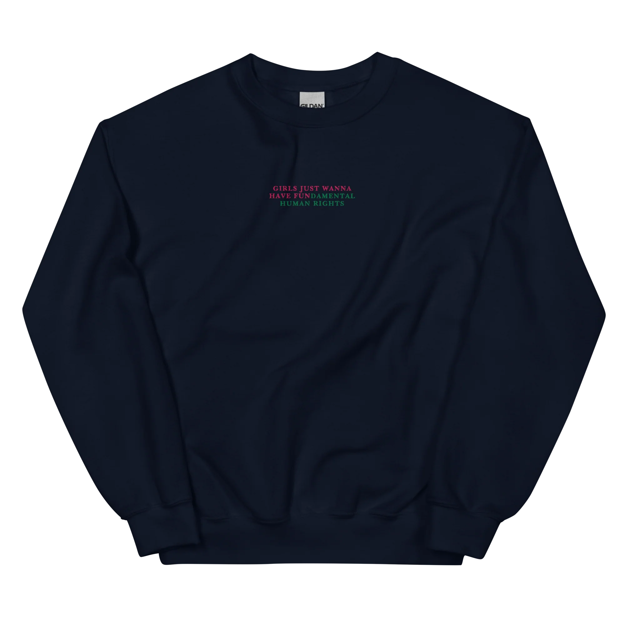 Girls Just Wanna Have Fundamental Human Rights Feminist Embroidered Sweatshirt - Image 6