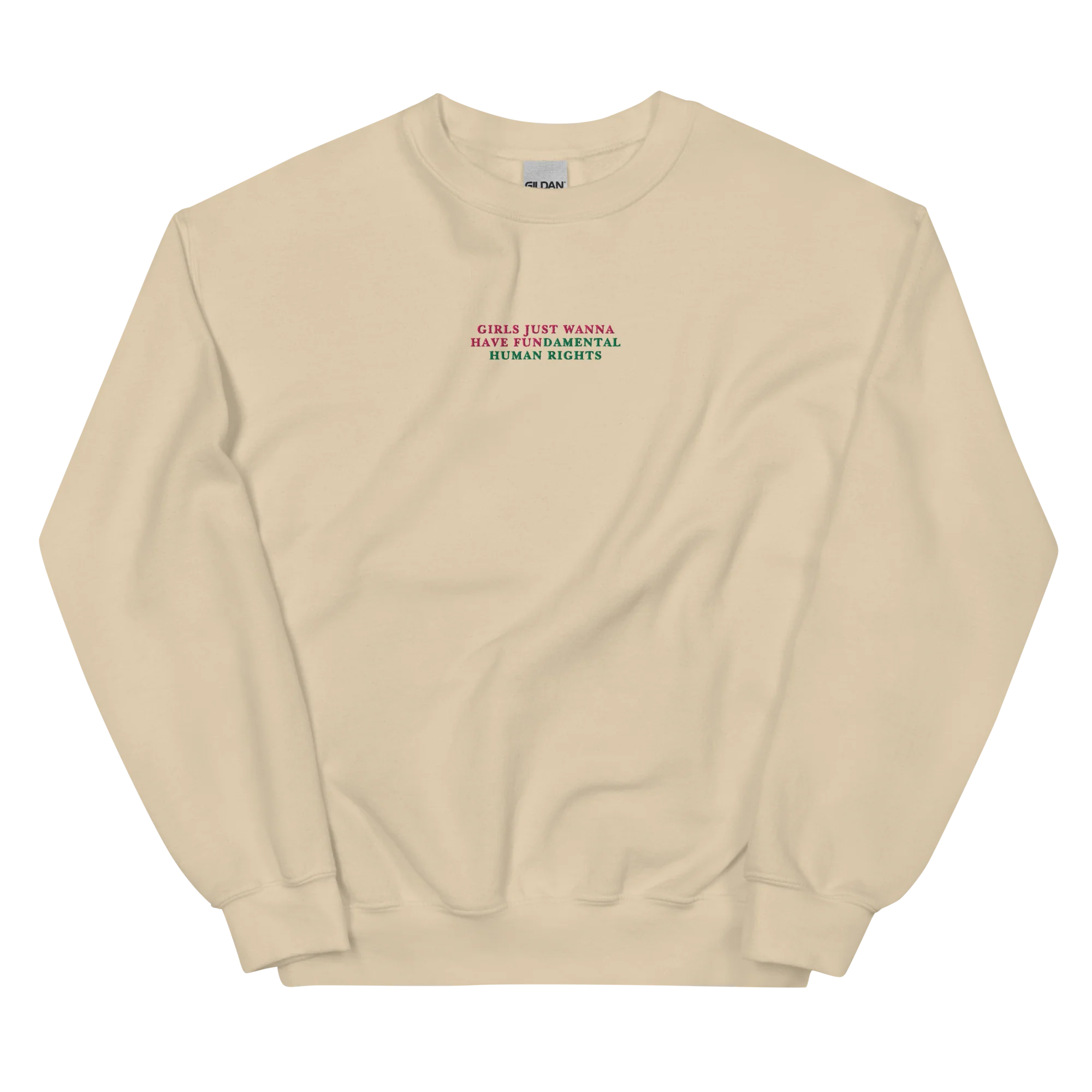 Girls Just Wanna Have Fundamental Human Rights Feminist Embroidered Sweatshirt - Image 8