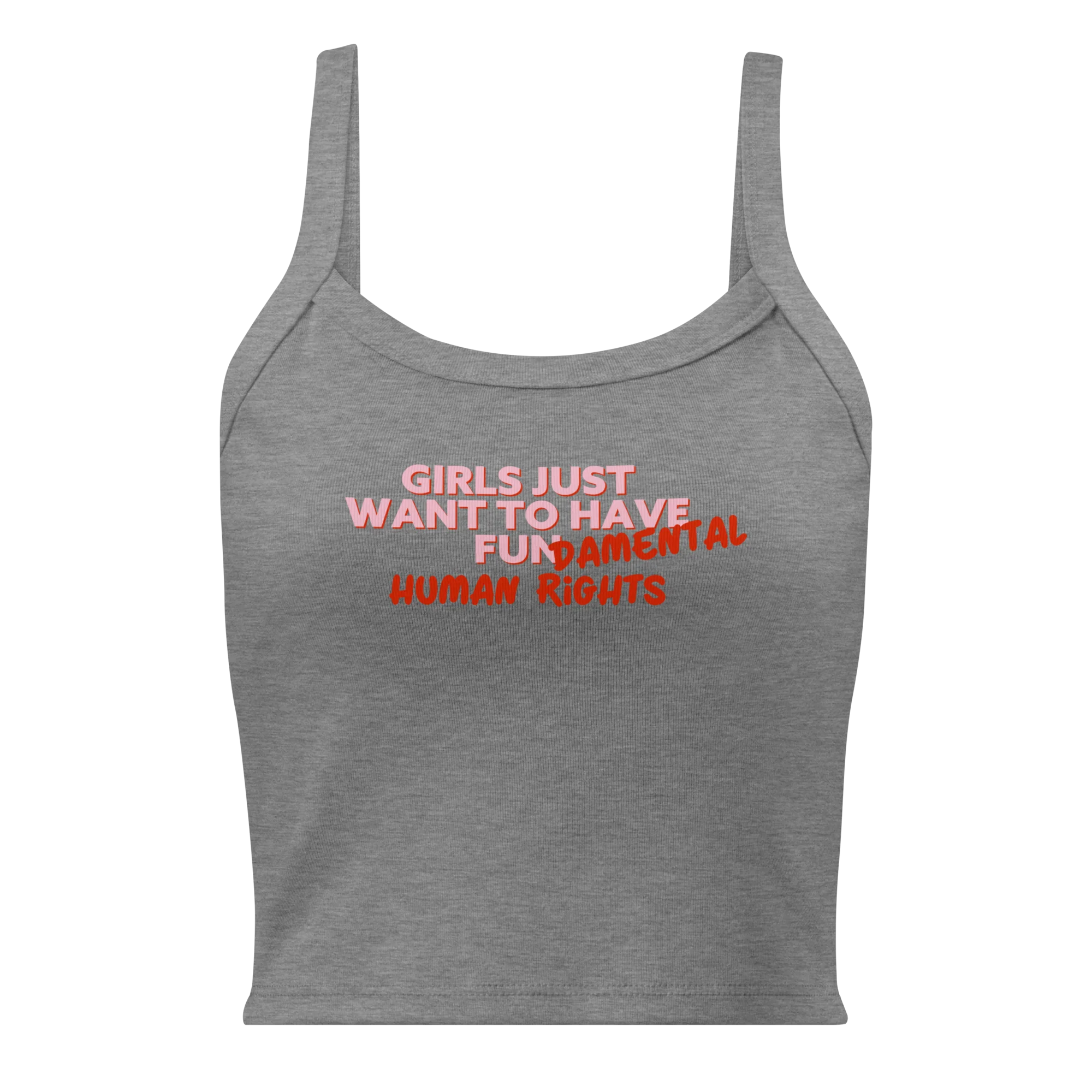 Girls Just Wanna Have Fundamental Human Rights Rib Tank Top - Image 7