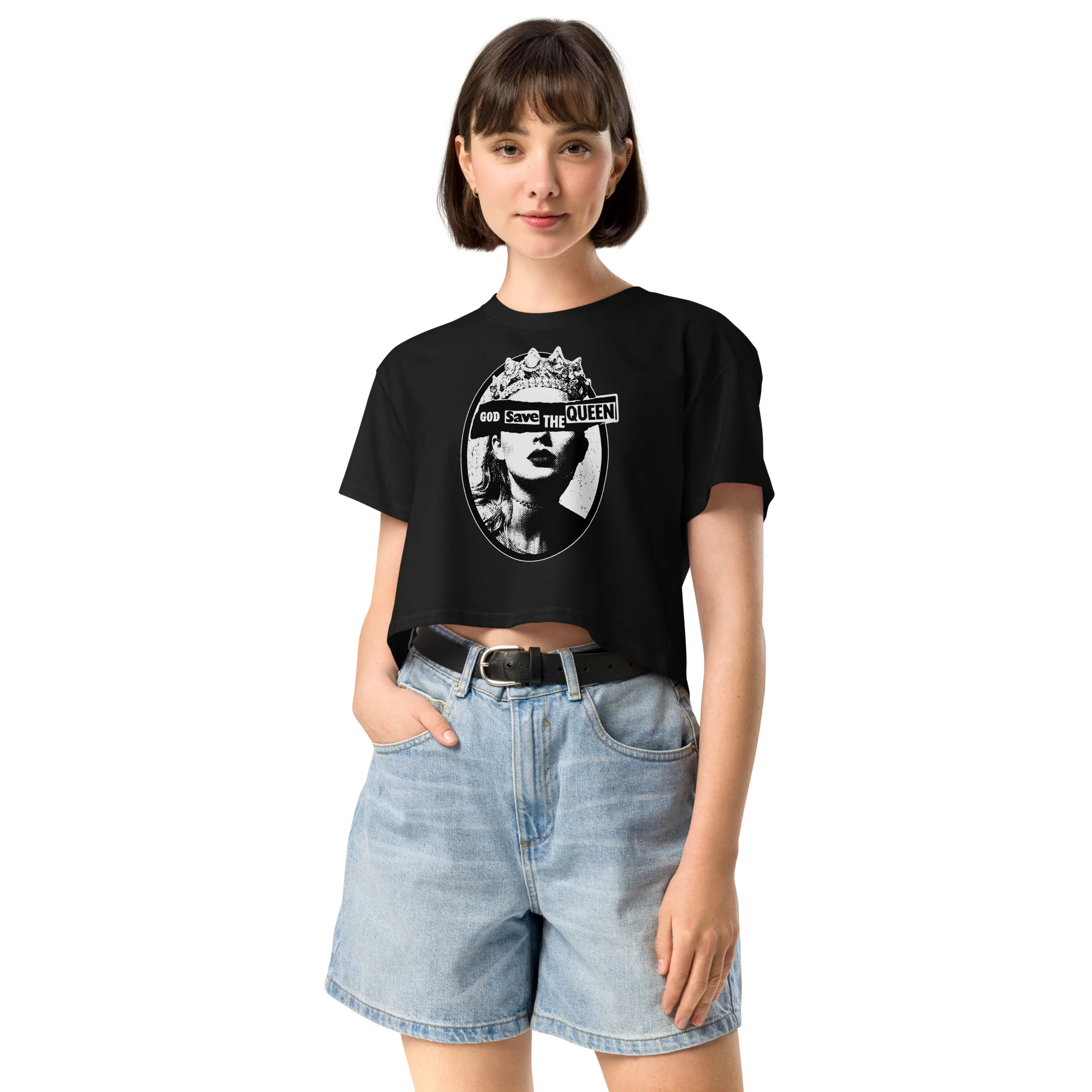 God Save The Queen Taylor Crop Tee - Image 2