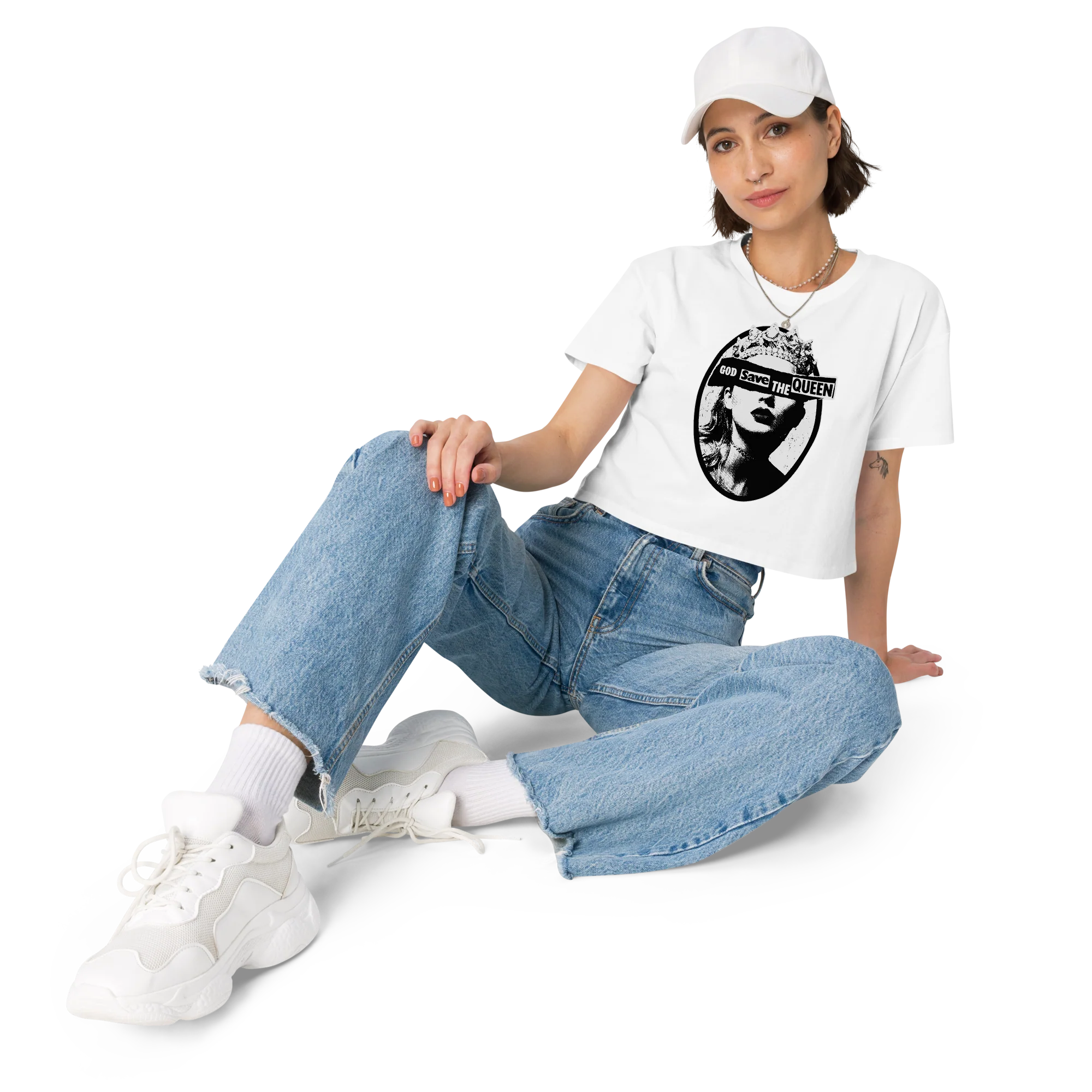 God Save The Queen Taylor Crop Tee - Image 5