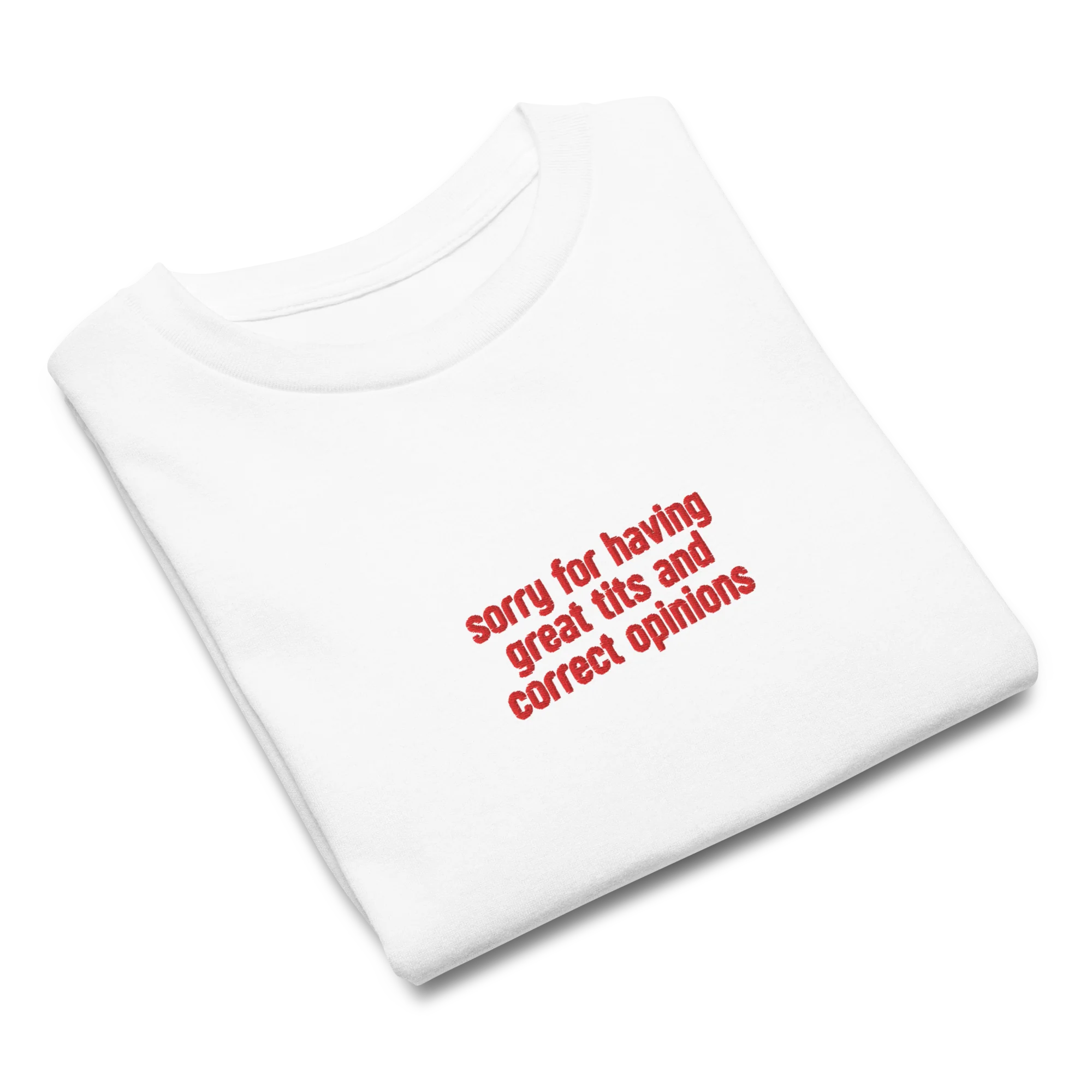 Great Tits Correct Opinions Embroidered Baby Tee - Image 3