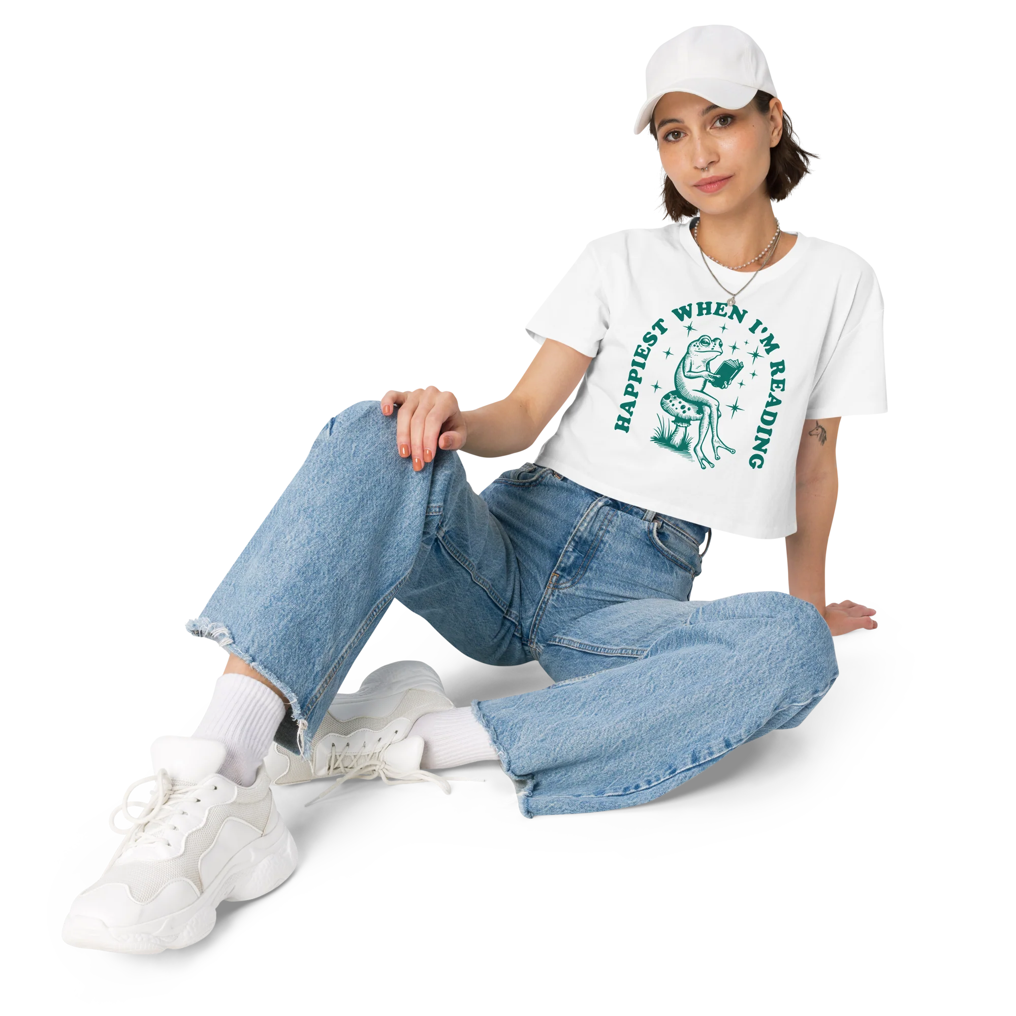 Happiest When I'm Reading Crop Tee - Image 6