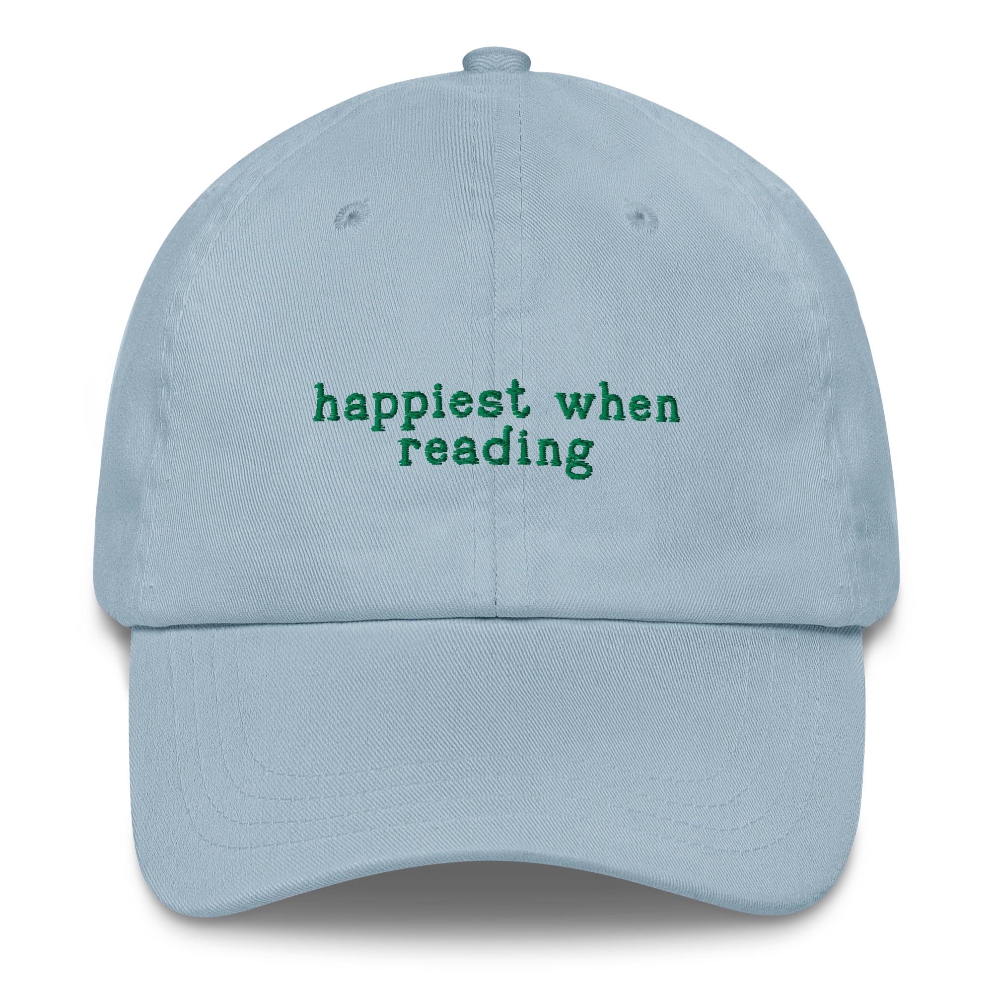 Happiest When Reading Embroidered Cap