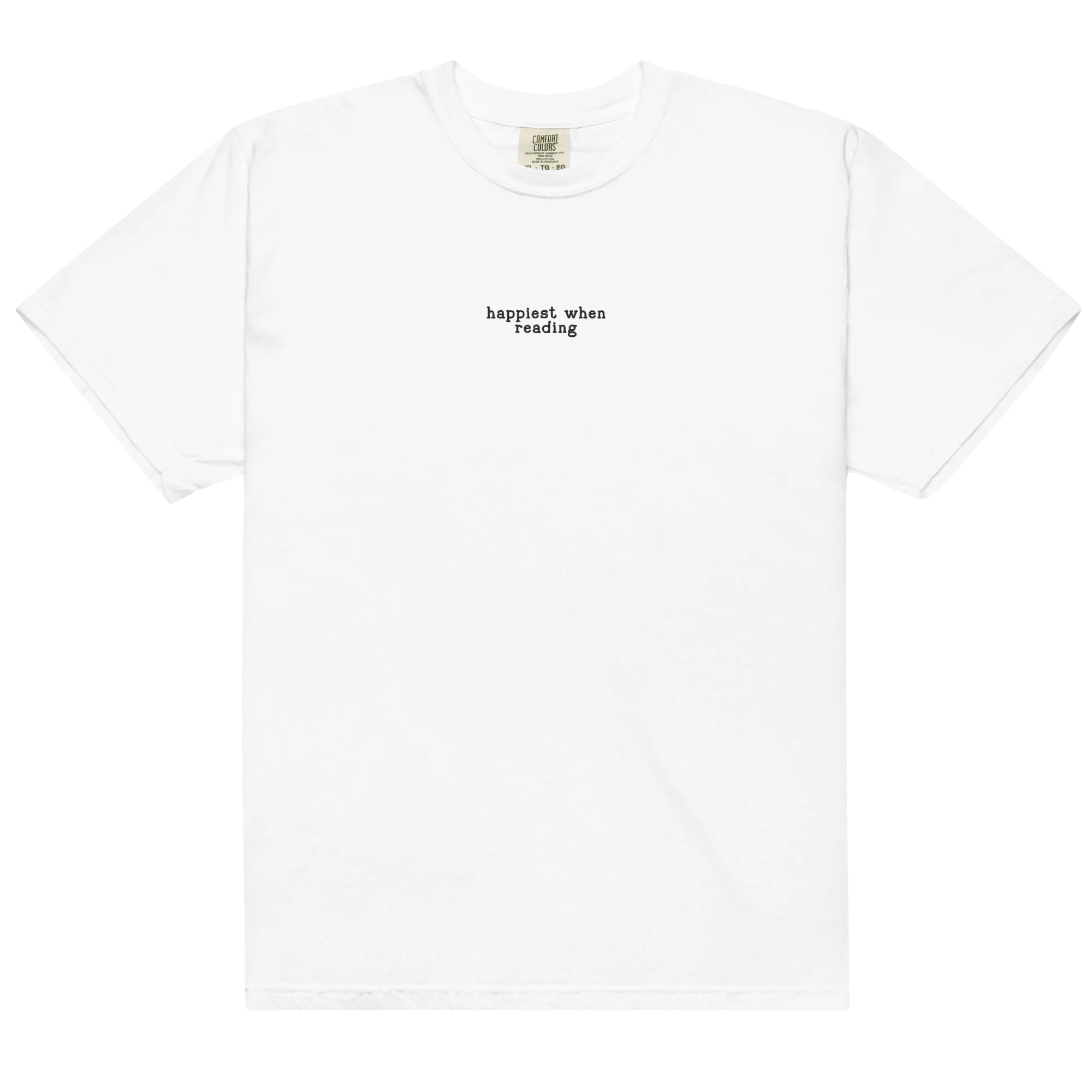 Happiest When Reading Embroidered Classic T-Shirt - Image 4
