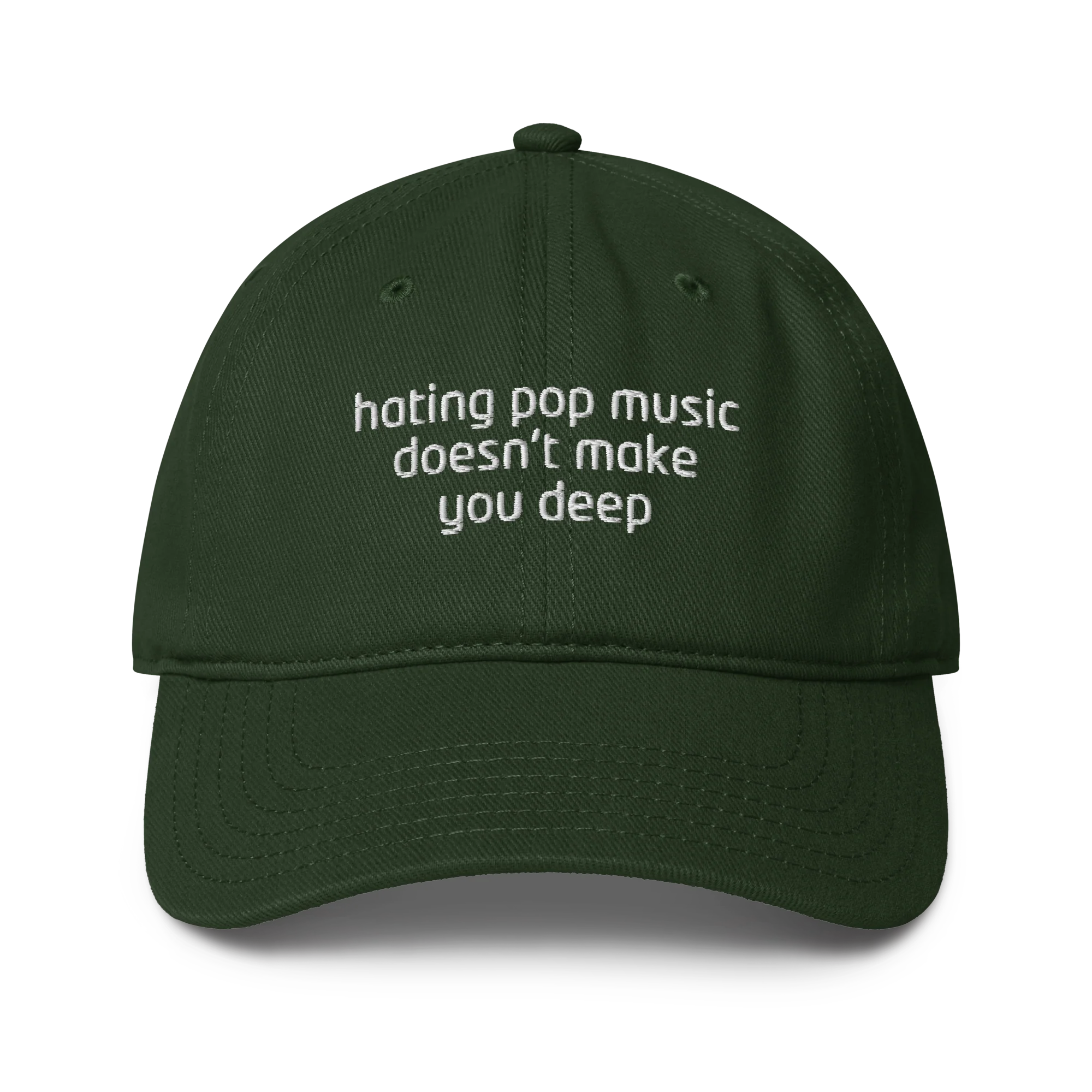 Hating Pop Music Doesn't Make You Deep Embroidered Baseball Cap - Image 7
