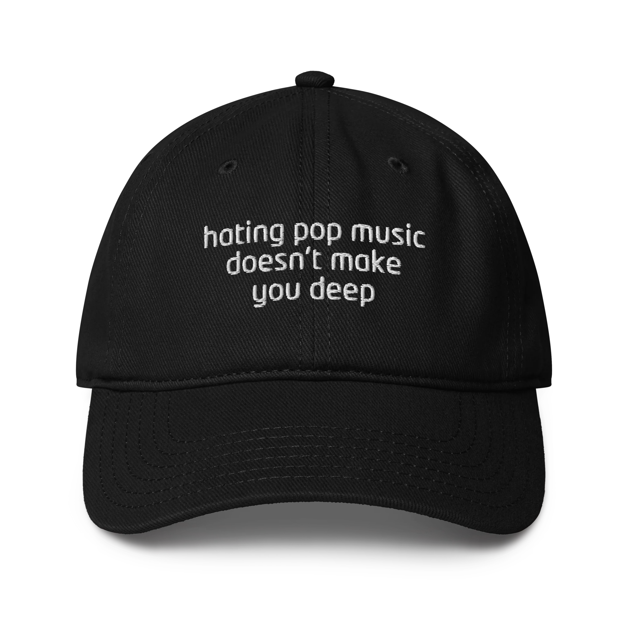 Hating Pop Music Doesn't Make You Deep Embroidered Baseball Cap - Image 8