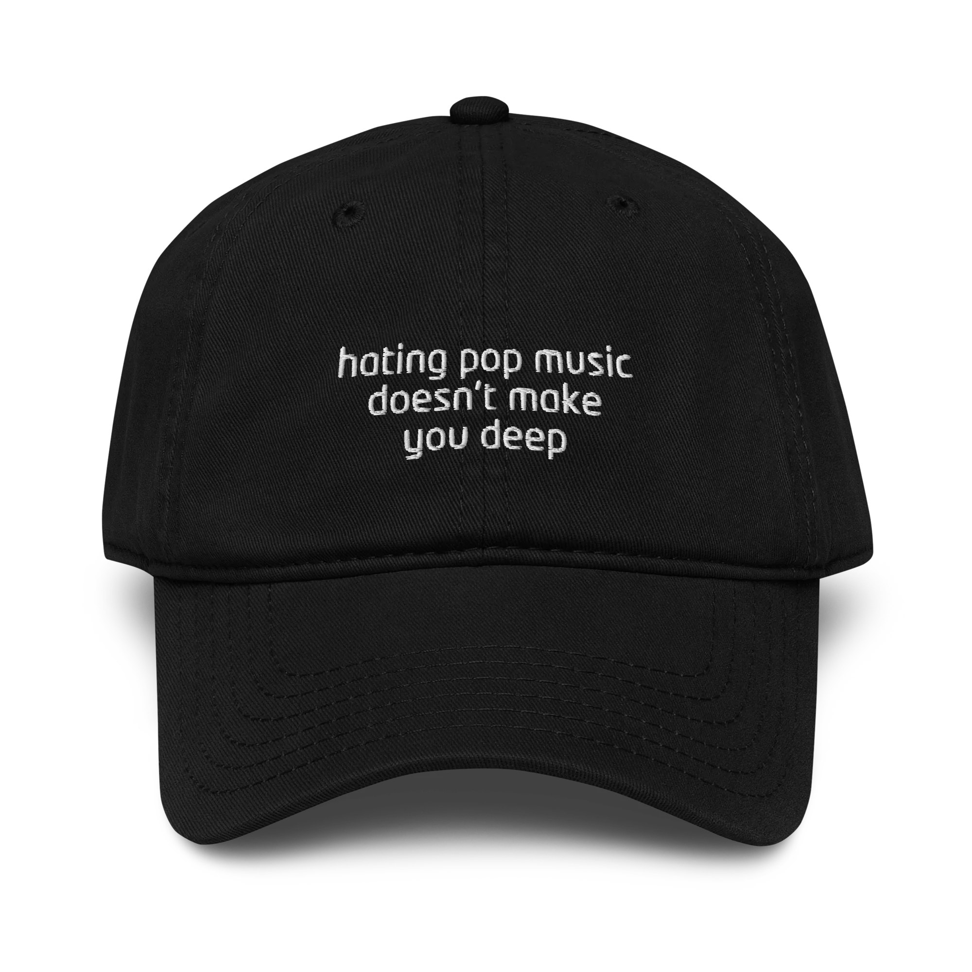 Hating Pop Music Doesn't Make You Deep Embroidered Vintage Wash Baseball Cap - Image 7