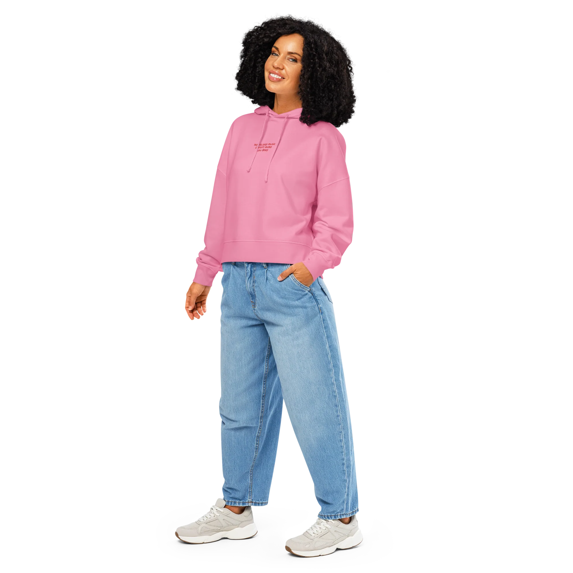 Hating Pop Music Doesn't Make You Deep Embroidered Women’s Organic Hoodie - Image 2