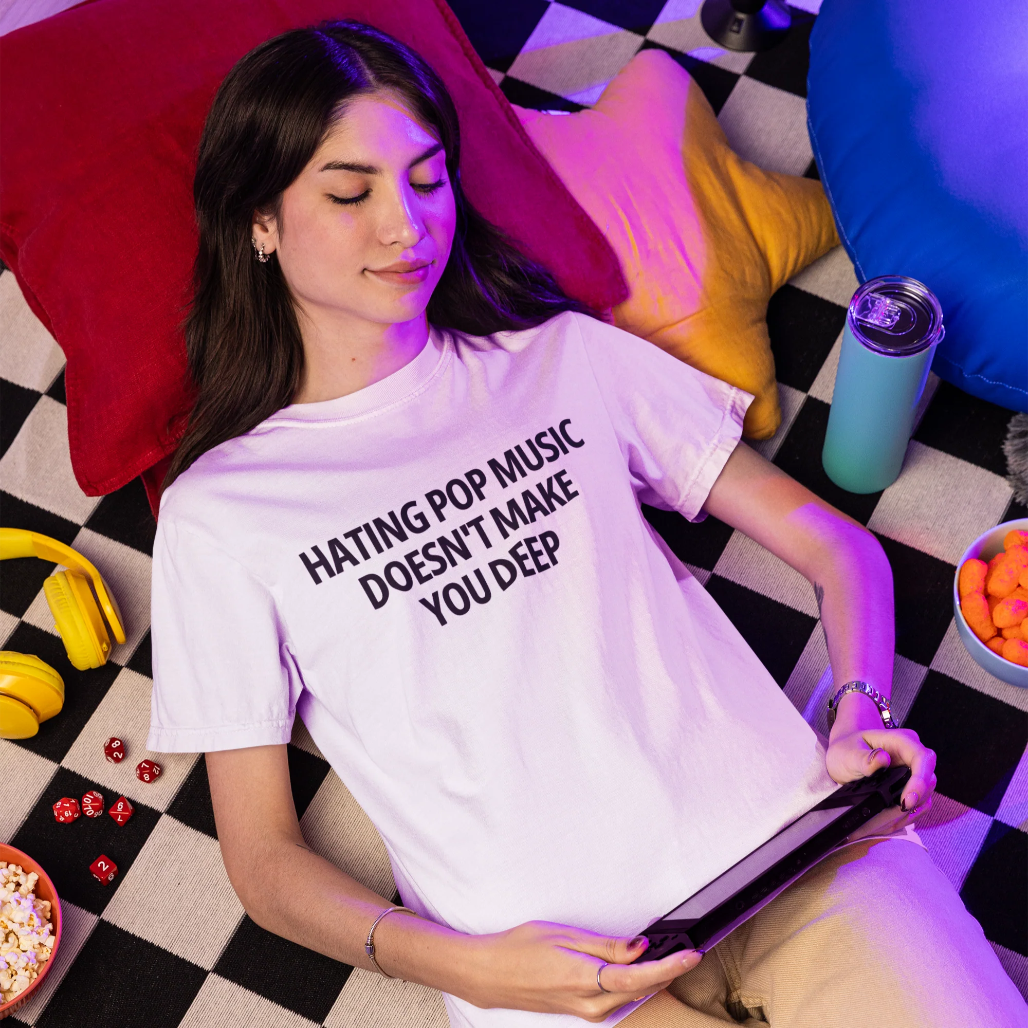 Hating Pop Music Doesn't Make You Deep Classic T-Shirt - Image 7