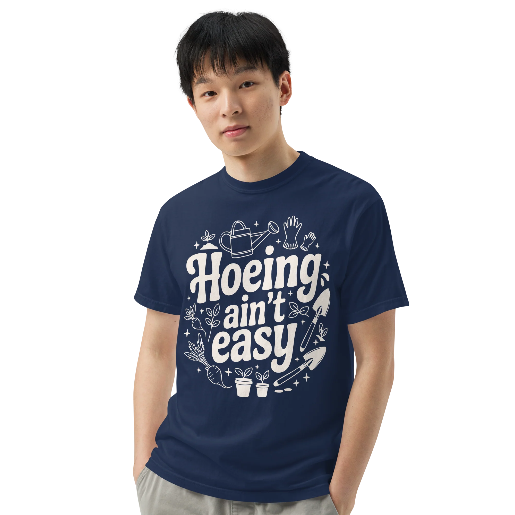 Hoeing Ain't Easy Gardening Classic T-Shirt - Image 7
