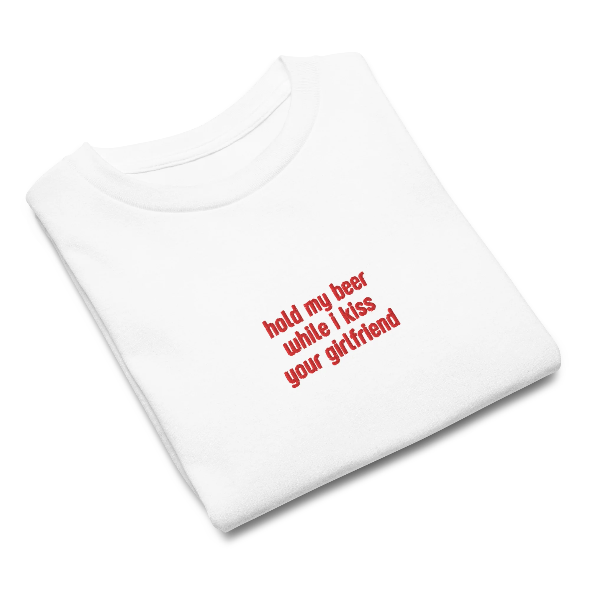 Hold My Beer While Kiss Your Girlfriend Embroidered Baby Tee - Image 6