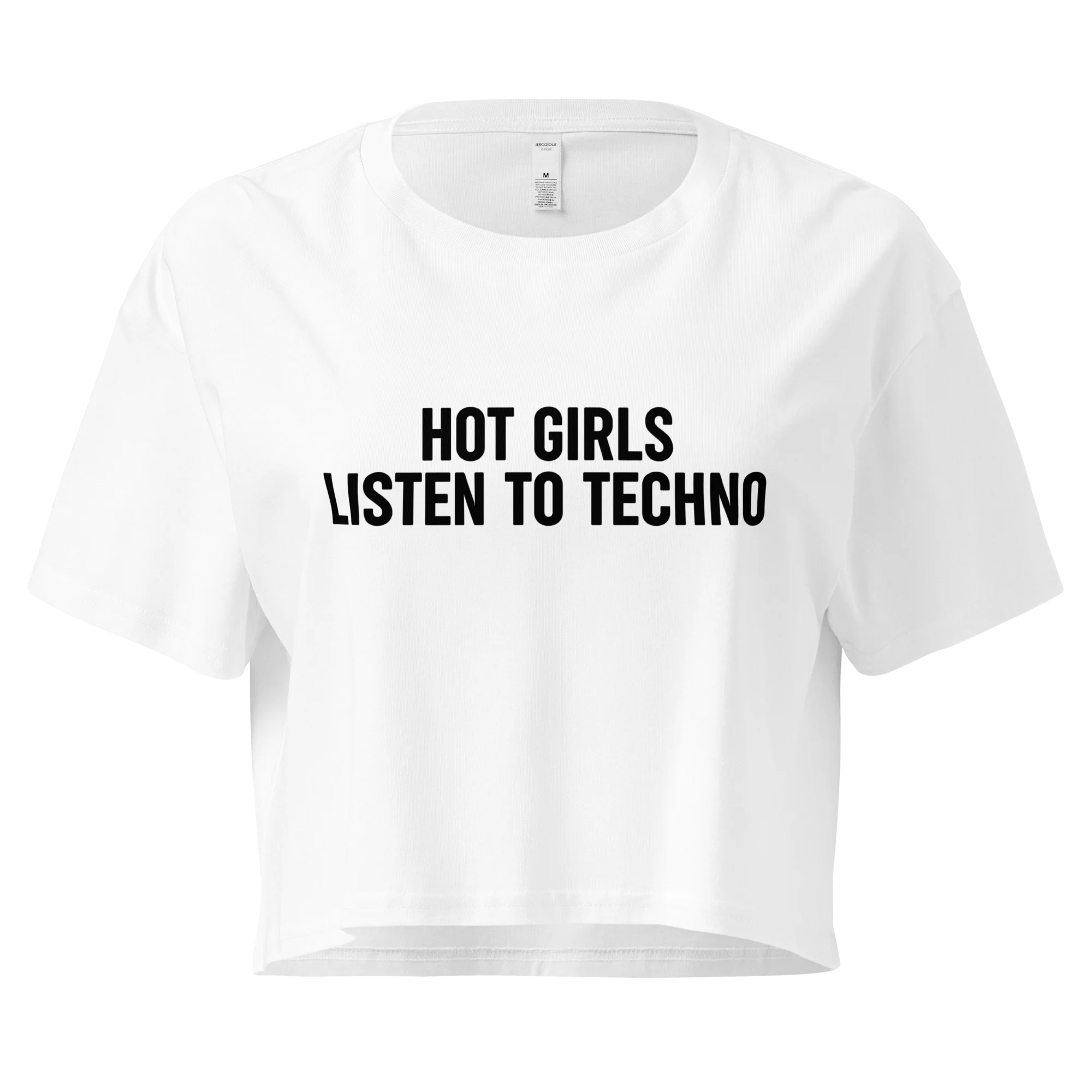 Hot Girls Listen to Techno Crop Tee - Image 3