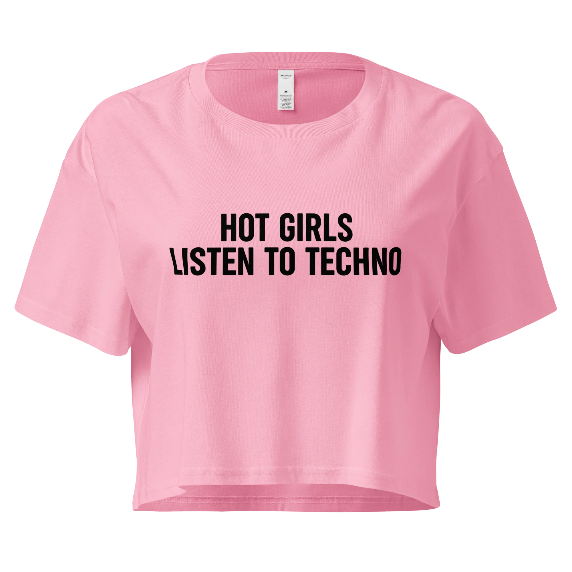 Hot Girls Listen to Techno Crop Tee - Image 4