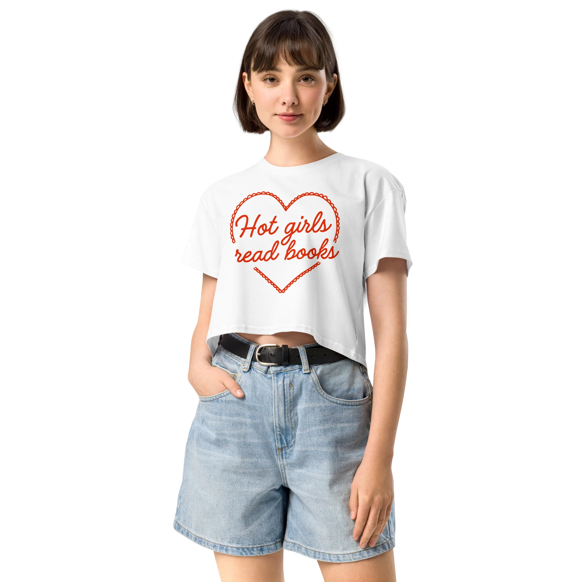 Hot Girls Read Books Crop Tee - Image 2