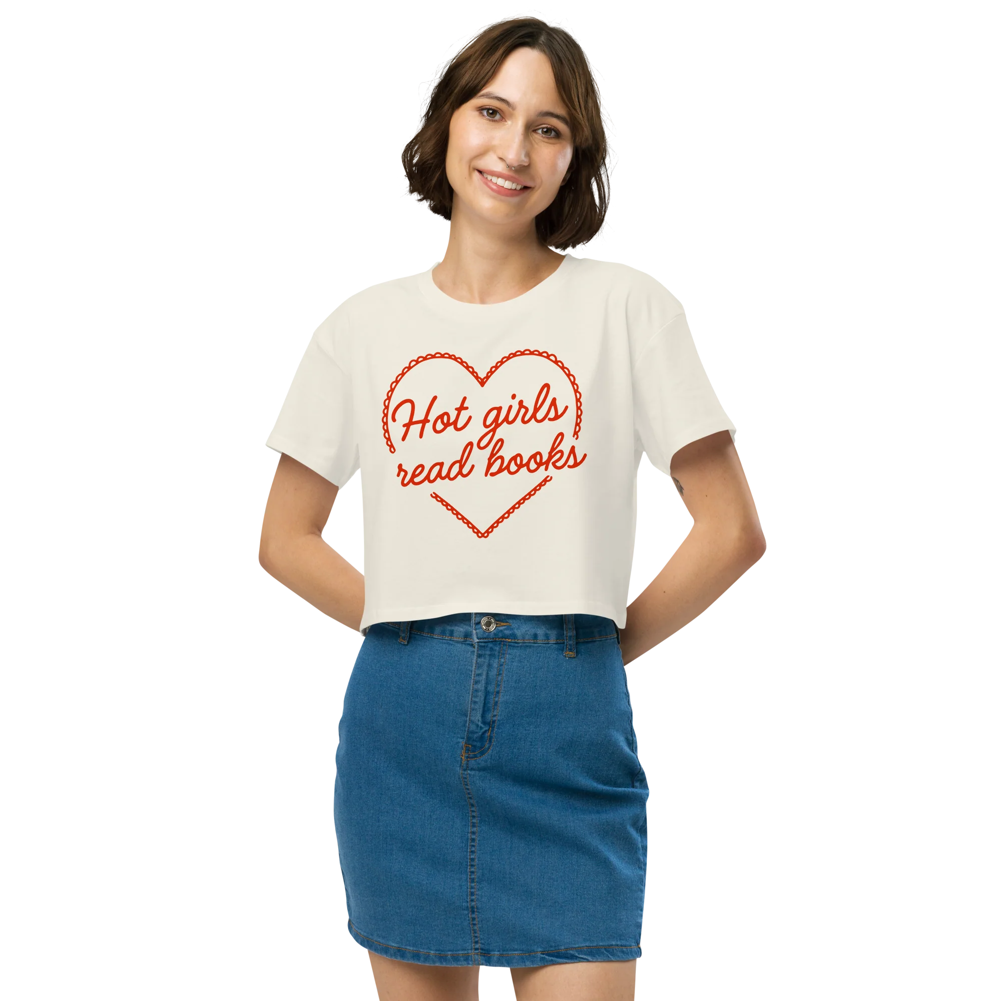 Hot Girls Read Books Crop Tee - Image 6