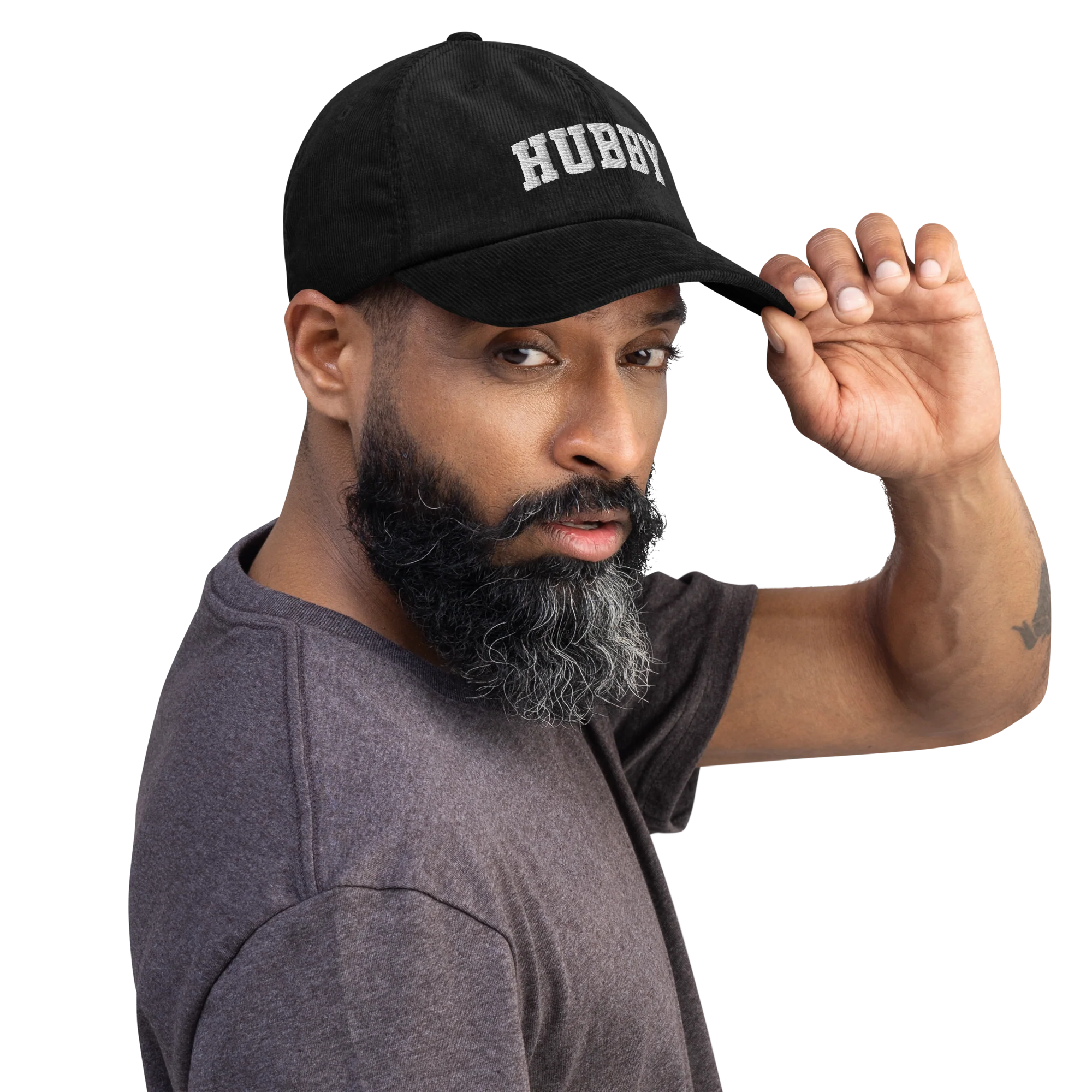 Hubby Embroidered Corduroy Hat - Image 11