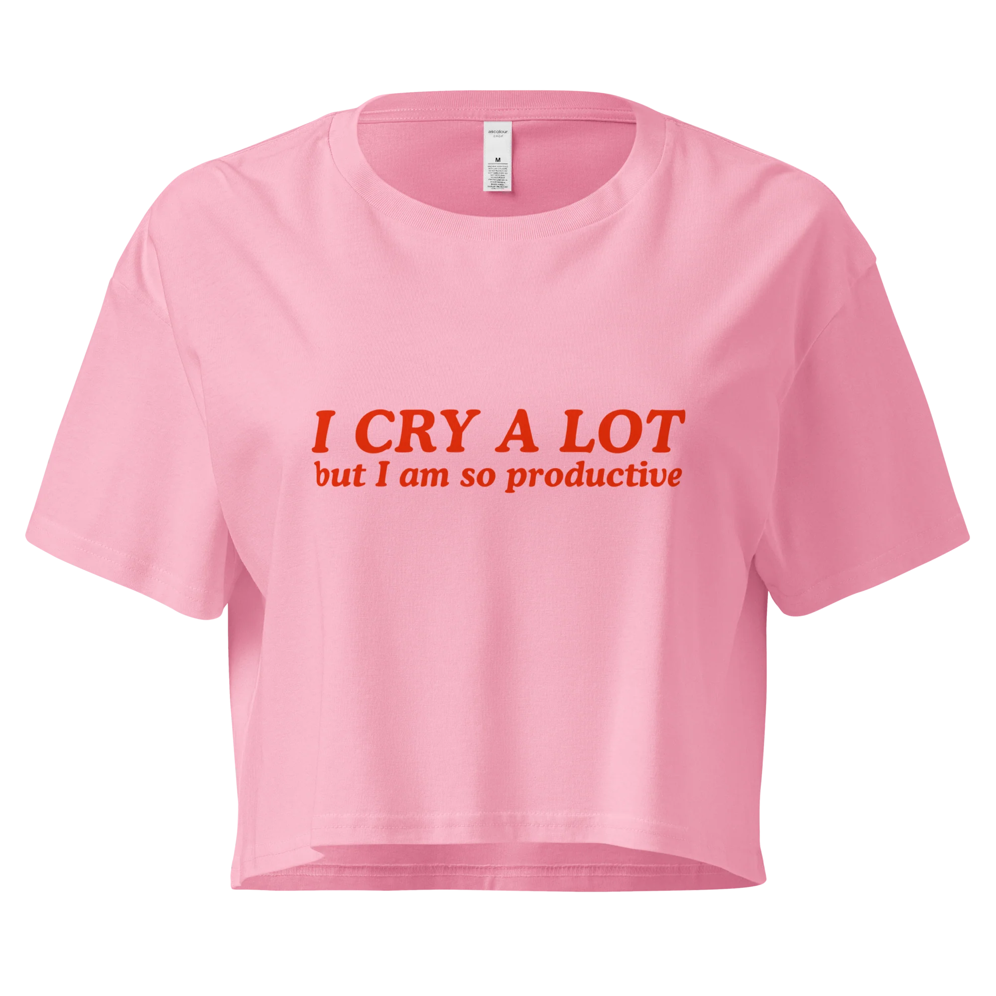 I Cry a Lot But I Am So Productive Crop Tee - Image 4