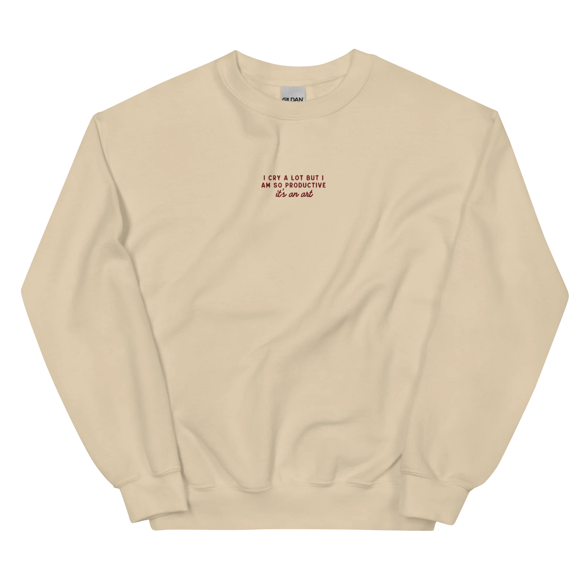 I Cry a Lot But I am so Productive Embroidered Sweatshirt - Image 9