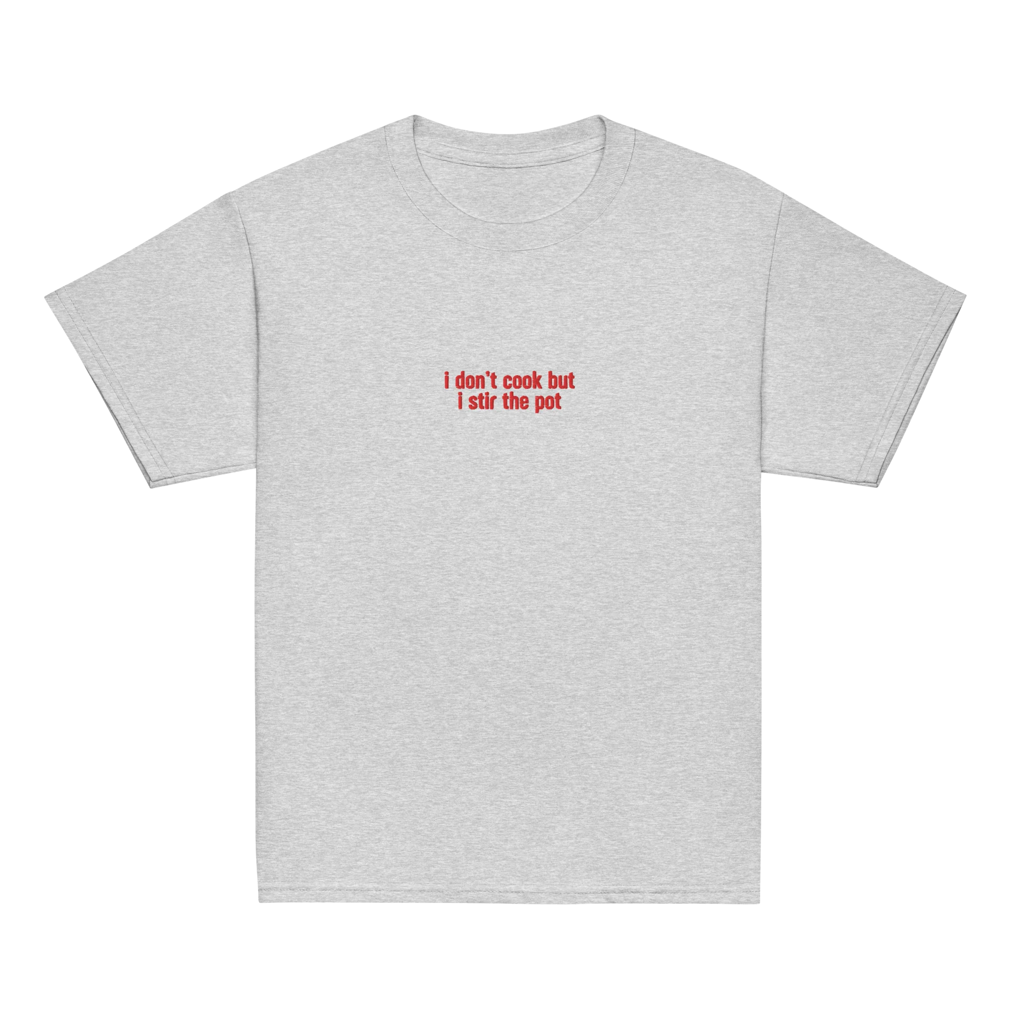 I Don't Cook but I Stir the Pot Embroidered Baby Tee - Image 6