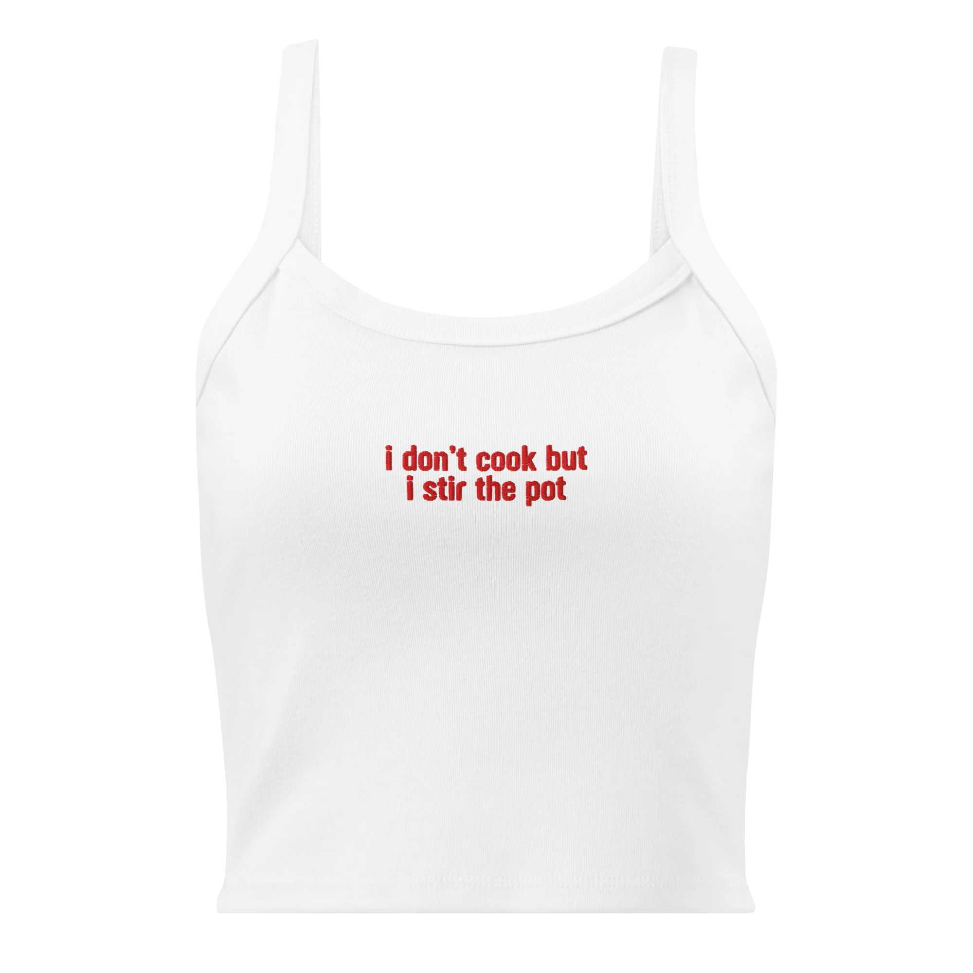 I Don't Cook but I Stir the Pot Rib Embroidered Tank Top - Image 3