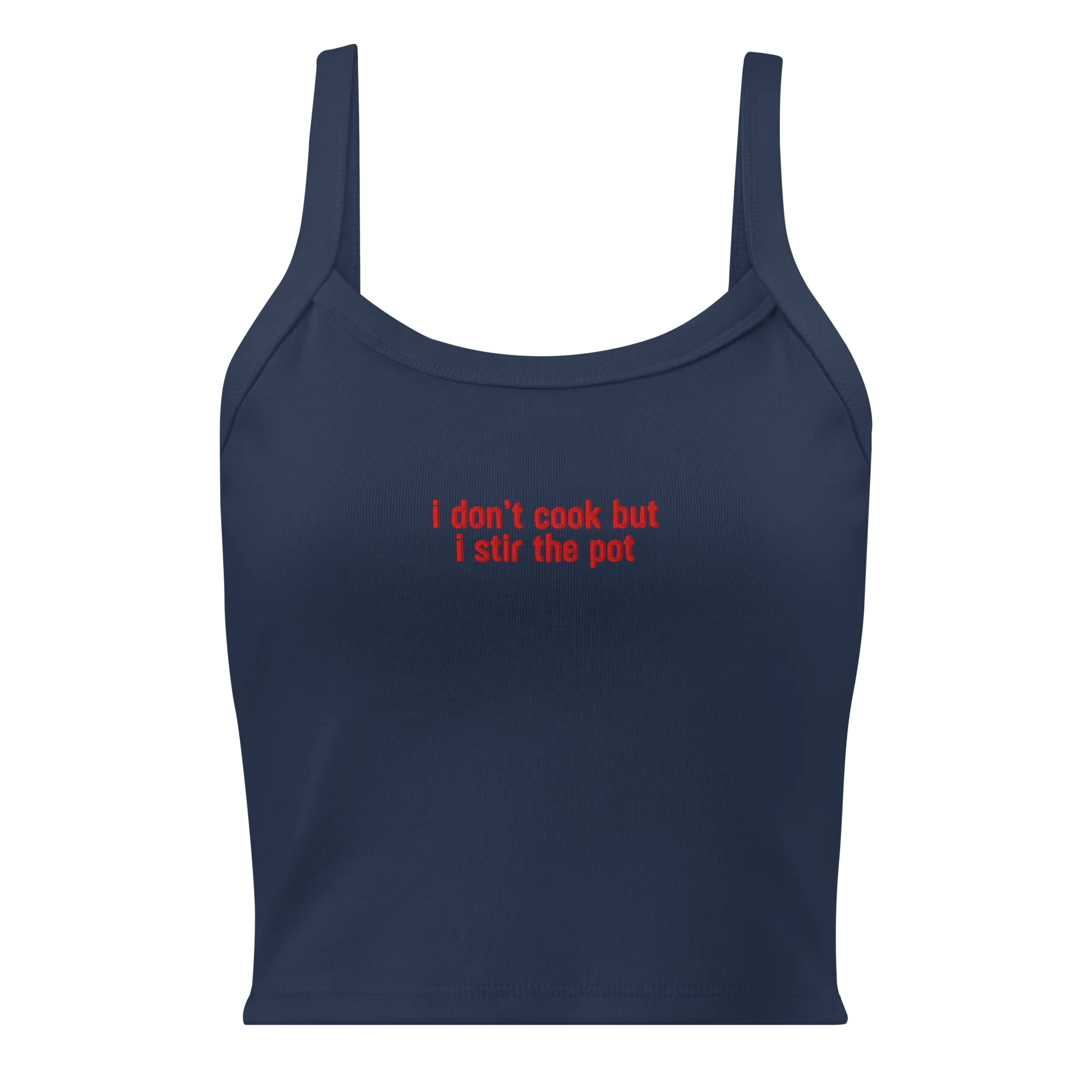 I Don't Cook but I Stir the Pot Rib Embroidered Tank Top - Image 6