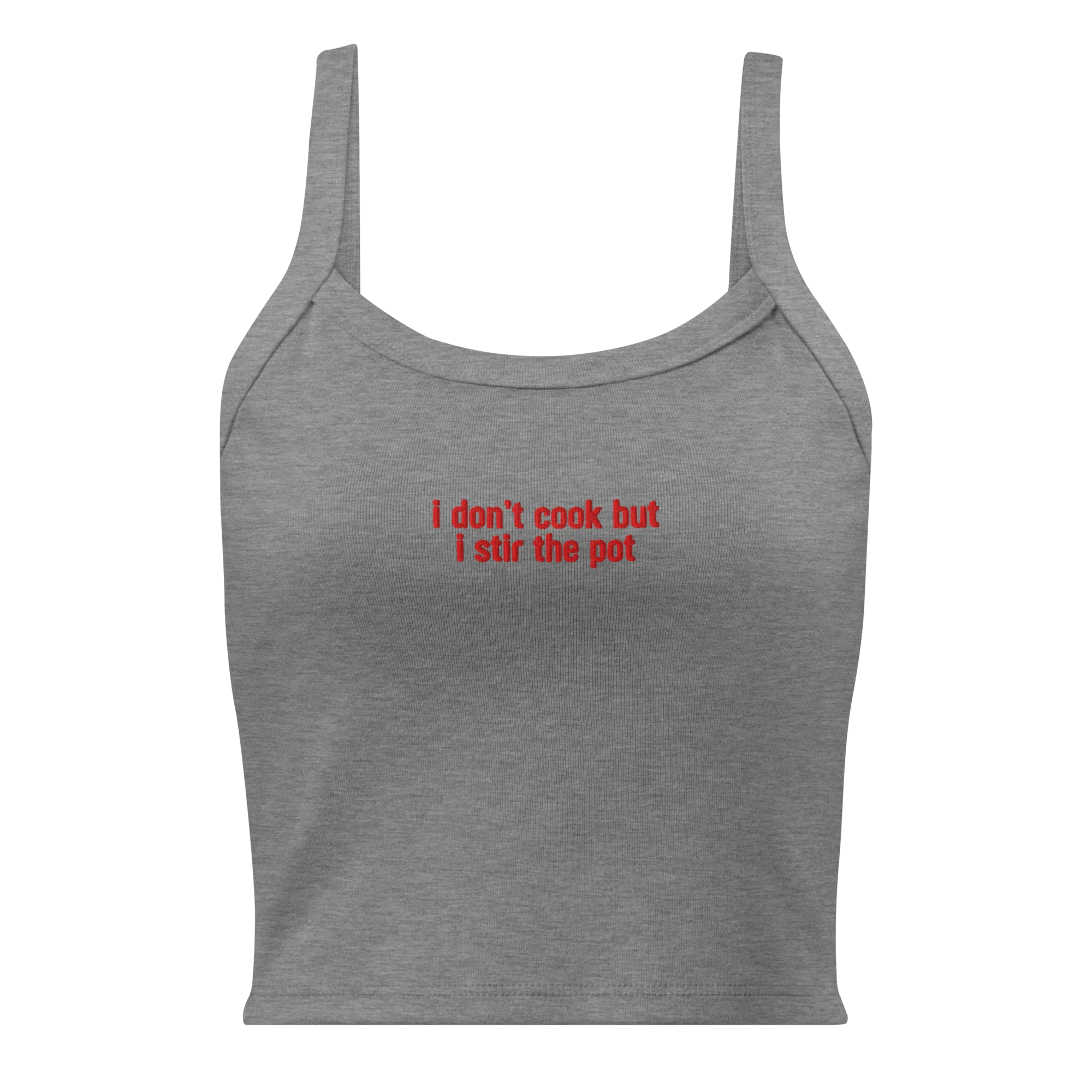 I Don't Cook but I Stir the Pot Rib Embroidered Tank Top - Image 7